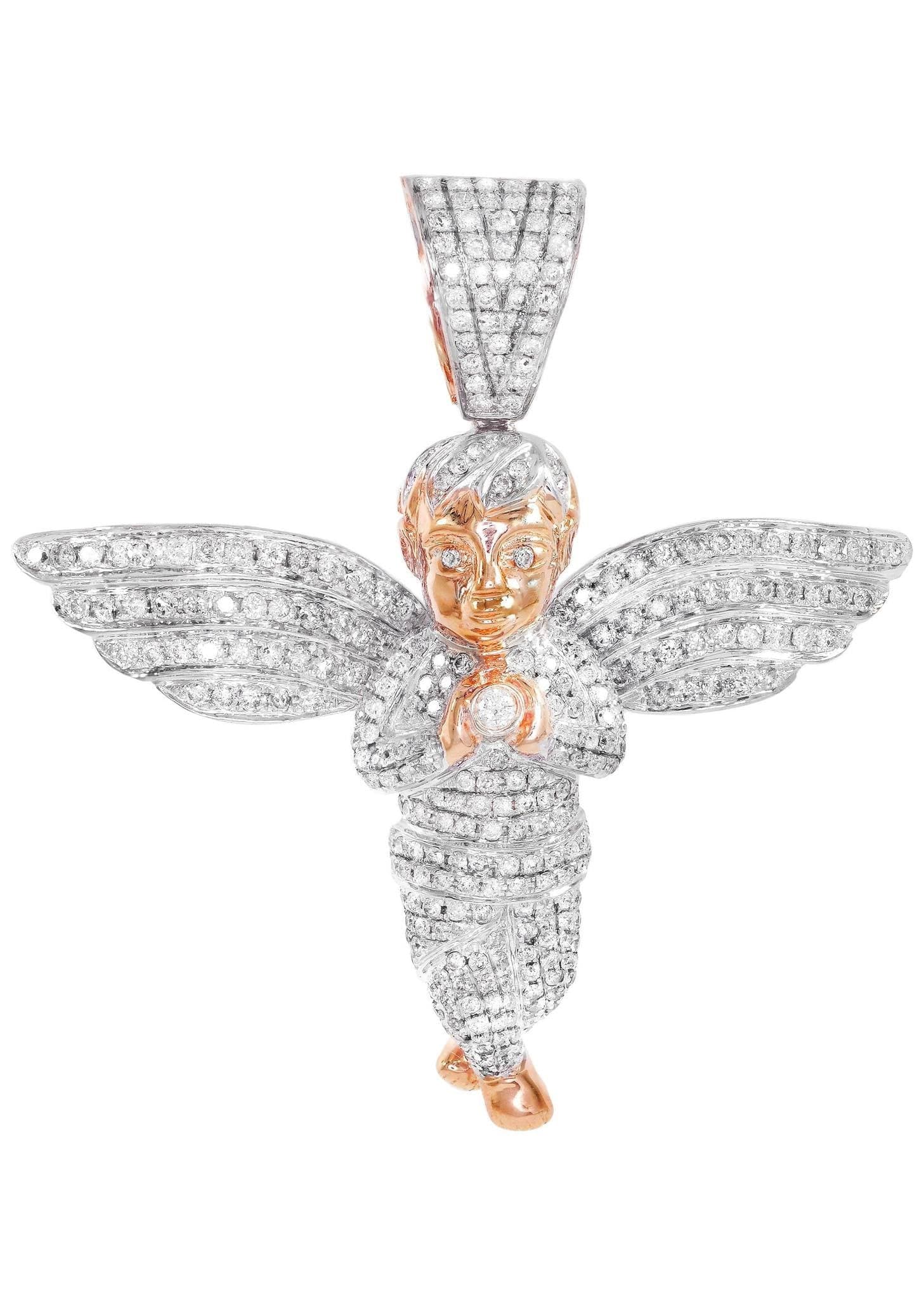 Diamond Angel Pendant Necklace - 27 Grams Solid Sterling Silver - 4.63 Carats Genuine Diamond - Perfect for Gifts, Anniversaries & Special Occasions