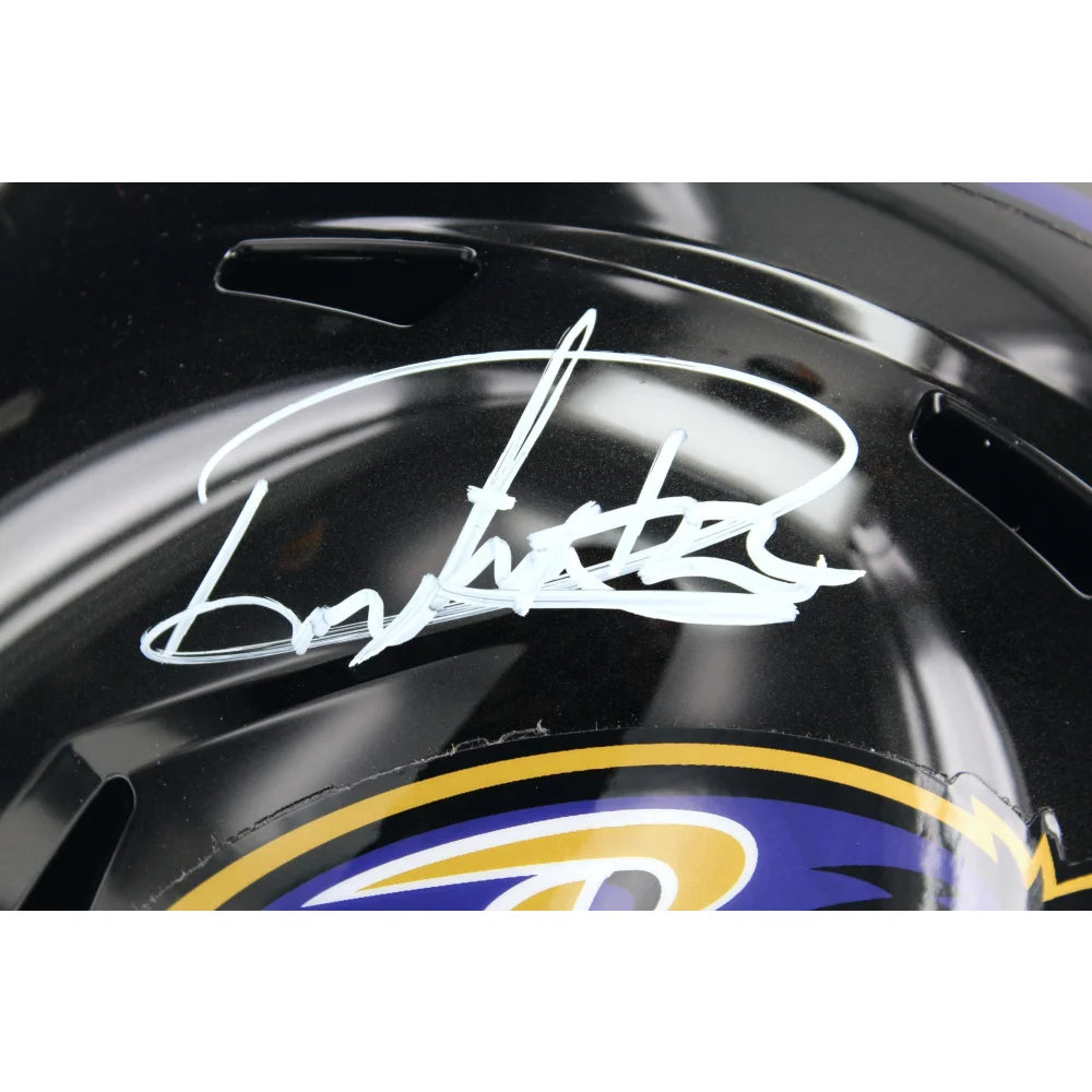 Derrick Henry Autographed Baltimore Ravens Full Size Speed Helmet with BAS COA - Signed NFL Collectible for Fans, Display, and Memorabilia Collection