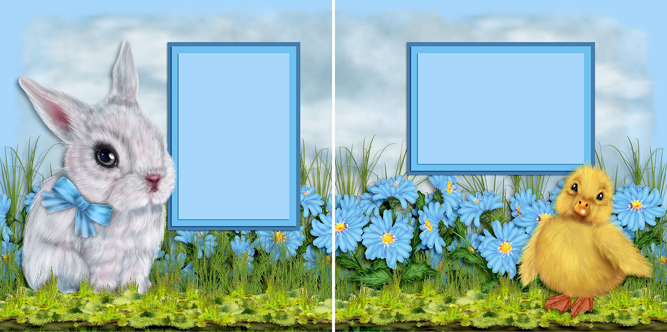 Easter Friends Premade Scrapbook Pages - EZ Layout 2857 - DIY Scrapbooking Supplies for Holiday Memory Albums & Easter Crafts