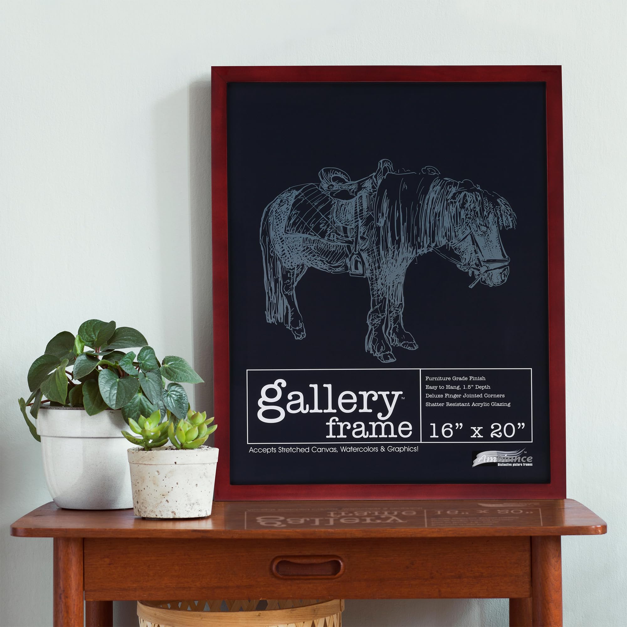 12x16 Inch Wood Picture Frames Set of 4 - Cherry Finish 1.5
