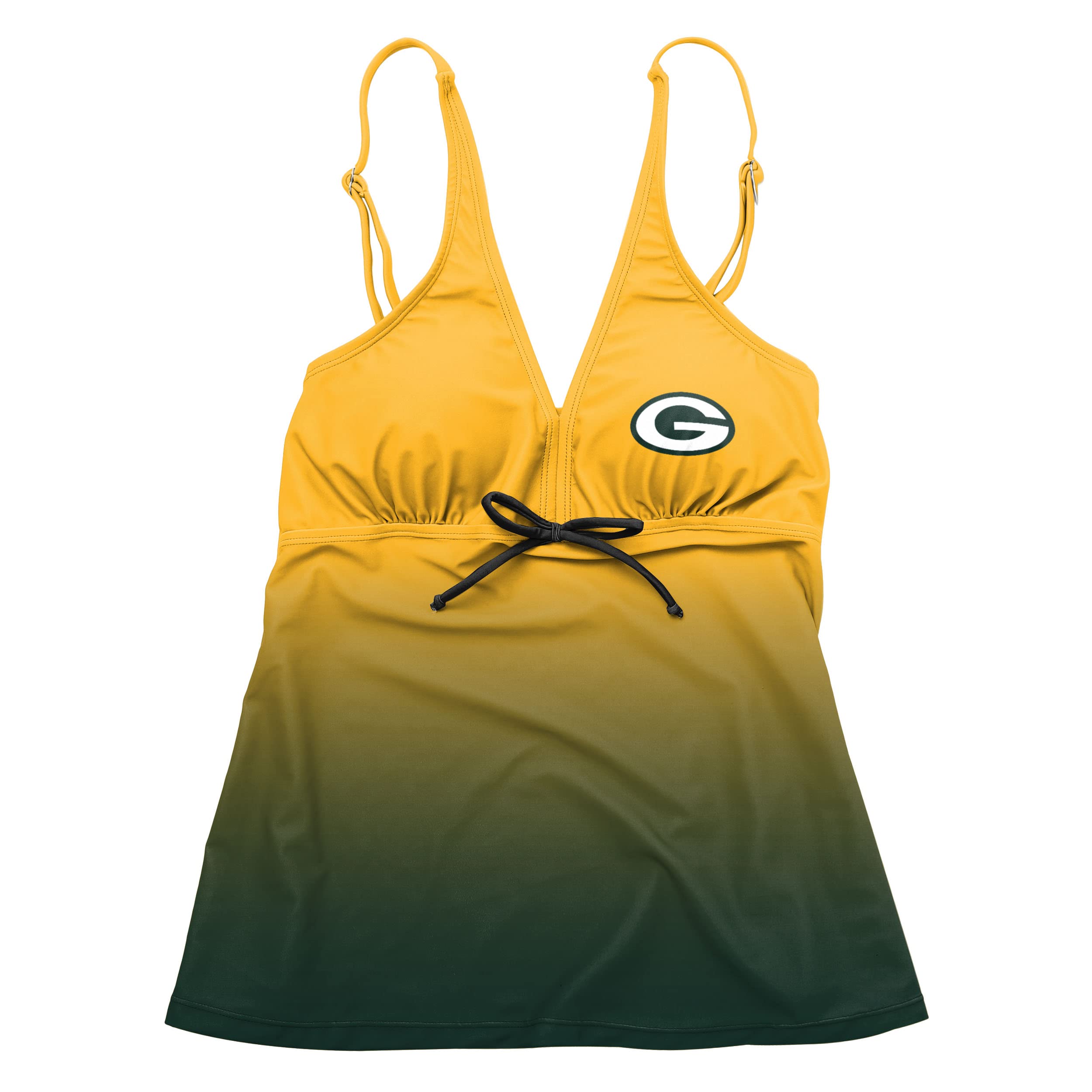 FOCO Green Bay Packers NFL Women's Gradient Tankini Swimsuit - Perfect for Game Day, Pool Parties & Beach Vacations
