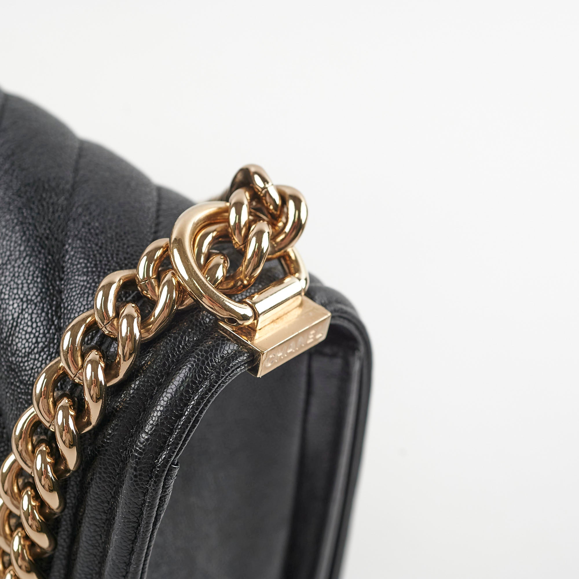 Chanel Boy Medium Flap Bag in Black Chevron Caviar Leather - Perfect for Evening Events & Luxury Fashion Accessories