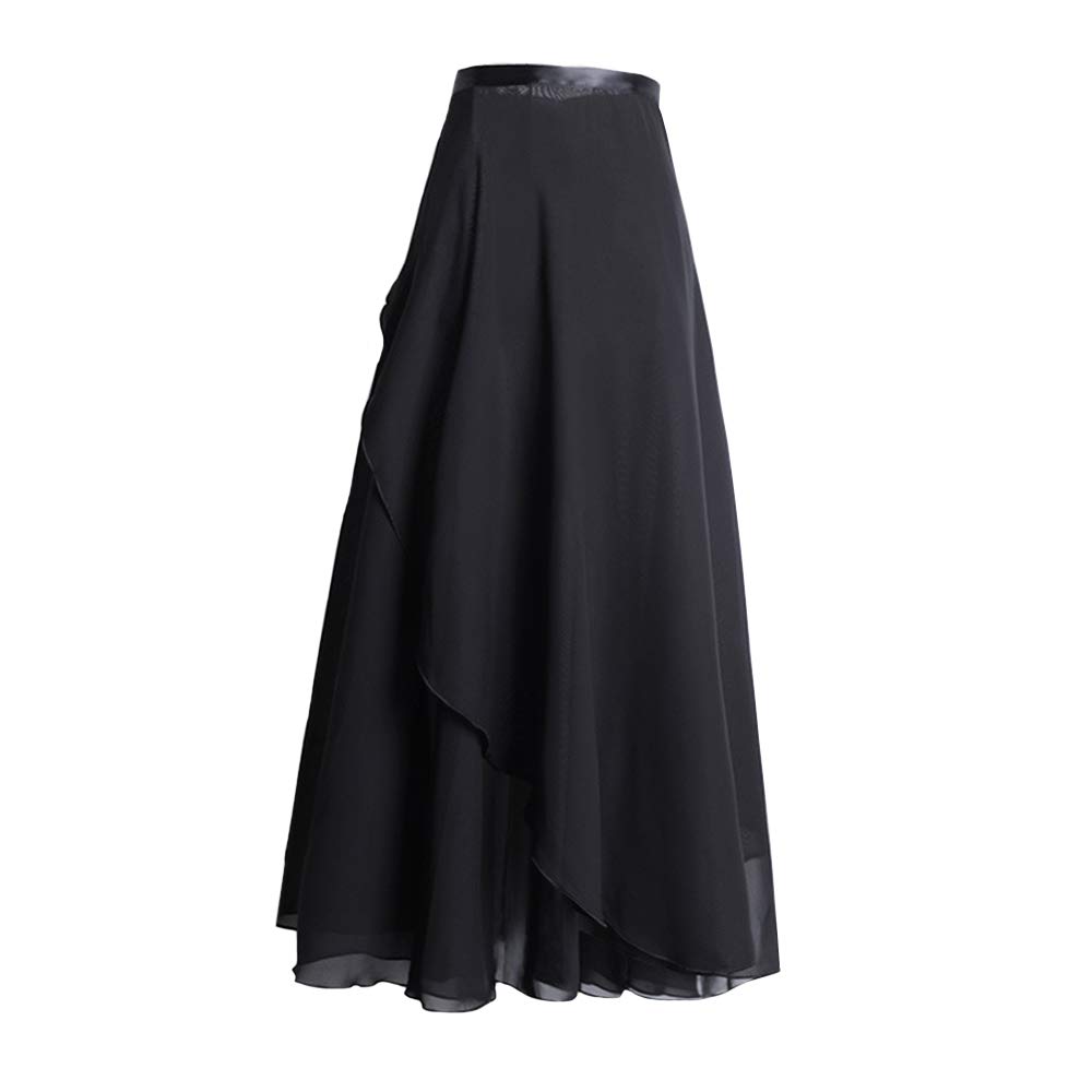 YM YOUMU Women's Ballet Wrap Skirt - Long Chiffon Sheer Dance Skirt with Adjustable Waist Tie - Perfect for Ballet Practice, Contemporary Dance & Performance
