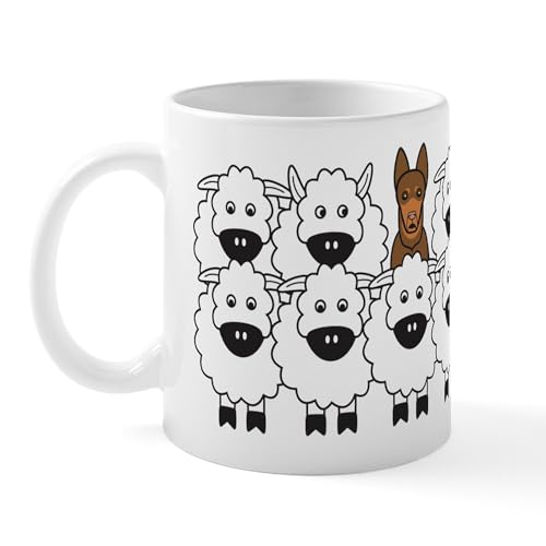 White - Red Kelpie And Sheep Mug