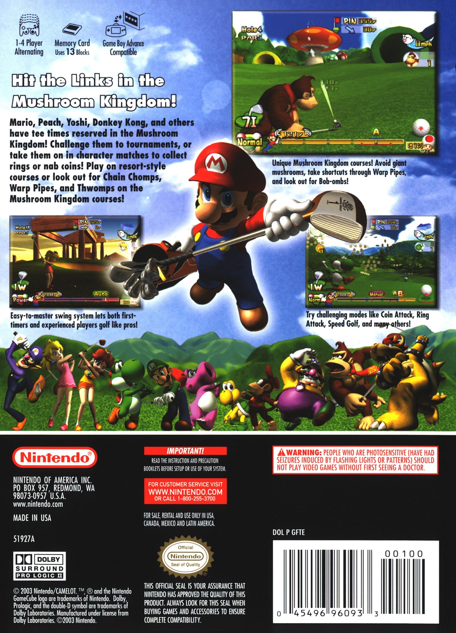 Mario Golf: Toadstool Tour - Nintendo GameCube Sports Game | Family-Friendly Golf Simulation | Perfect for Parties & Game Nights