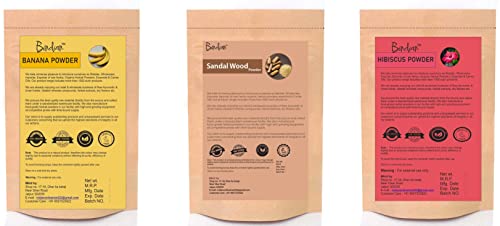 Organic Banana Powder, Sandalwood Powder & Cucumber Powder Set - 100% Pure Natural Facial Mask for Skin Care, Deep Pore Cleansing & Glowing Skin (50g x 3) - Perfect for DIY Face Packs, Spa Treatments & Daily Skincare Routine
