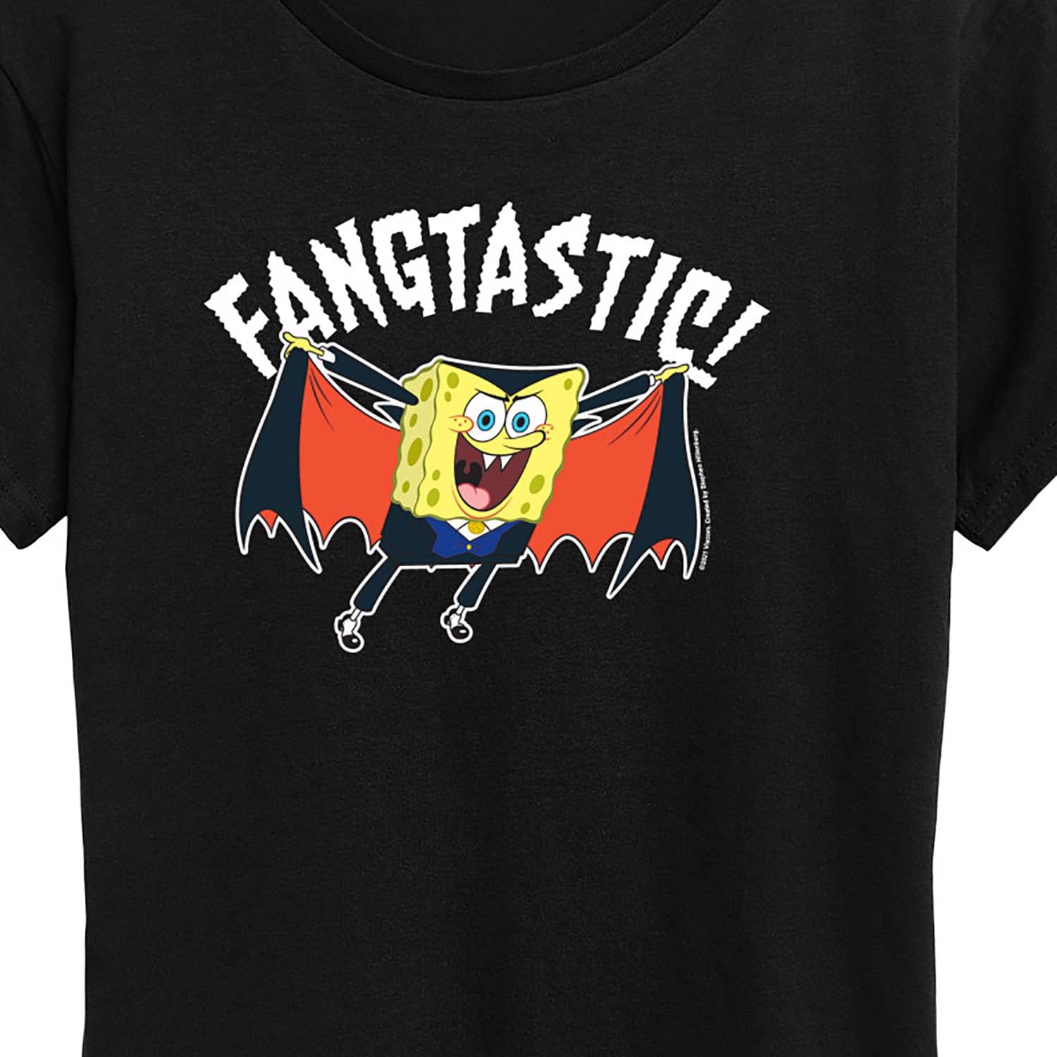 Spongebob Squarepants Fangastic Women's Graphic T-Shirt | Short Sleeve Cotton Tee for Women | Casual Wear, Cosplay & Cartoon Lovers Gift