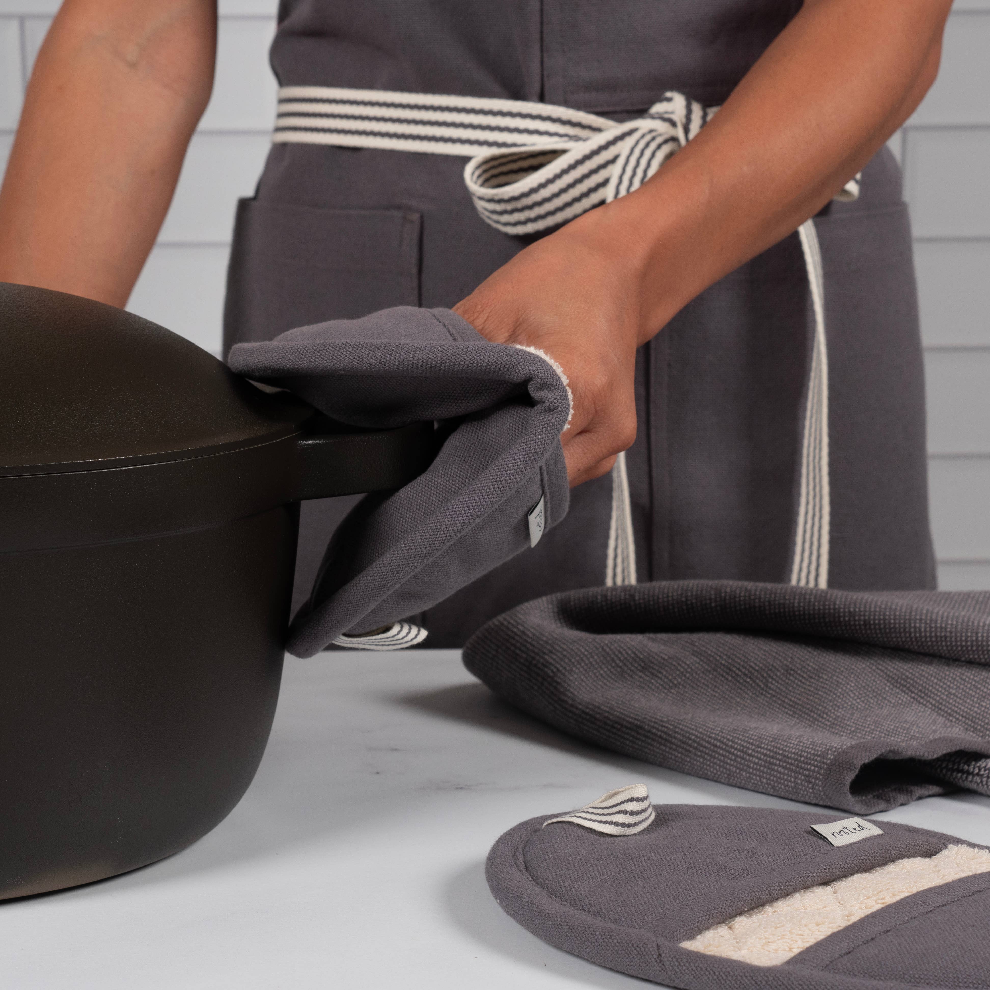 KAF Home Rooted Sustainable Set of 2 Pot Grabbers 6 x 8.5 Inches - Heat Resistant Kitchen Utensils for Cooking, Baking, and Serving Hot Dishes Safely