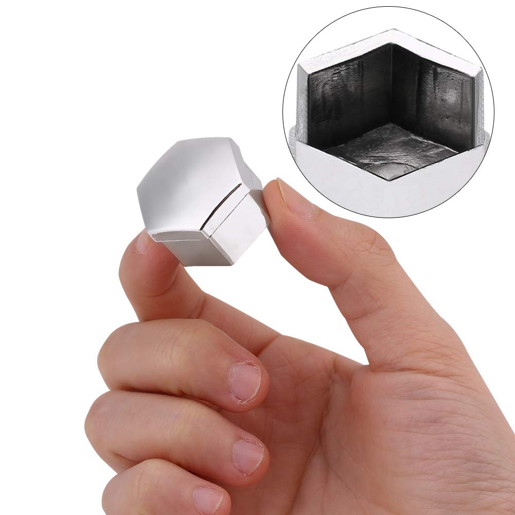 20pcs 19mm Chrome Universal Wheel Nut Bolt Covers with Removal Tool - Durable Lug Nut Caps for Cars, Trucks & SUVs - Perfect for Wheel Protection & Custom Styling