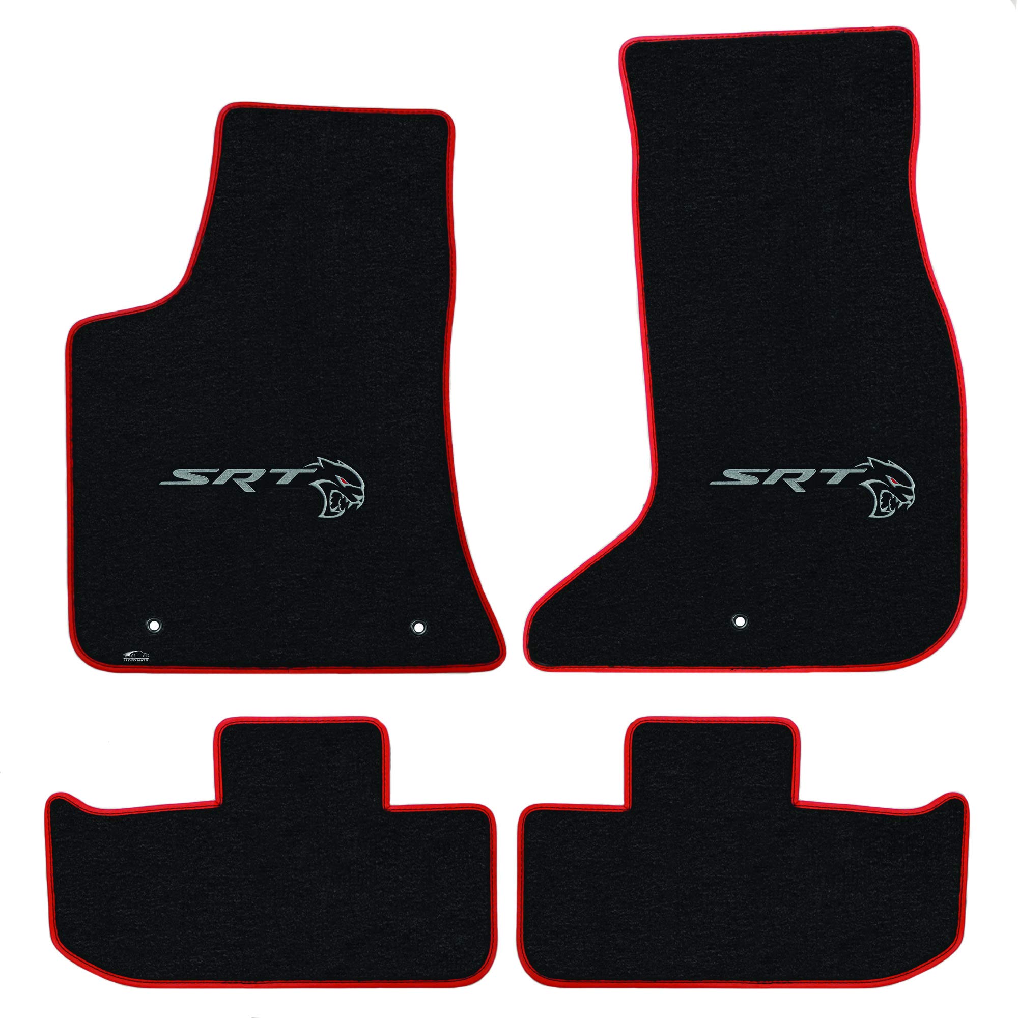 Premium Custom-Fit Carpeted Floor Mats for Dodge Challenger Hellcat AWD/RWD (2019-Present) - Luxury Car Floor Liners with SRT Redeye Logo - Charcoal 4-Piece Set - Perfect for Daily Driving & Car Shows