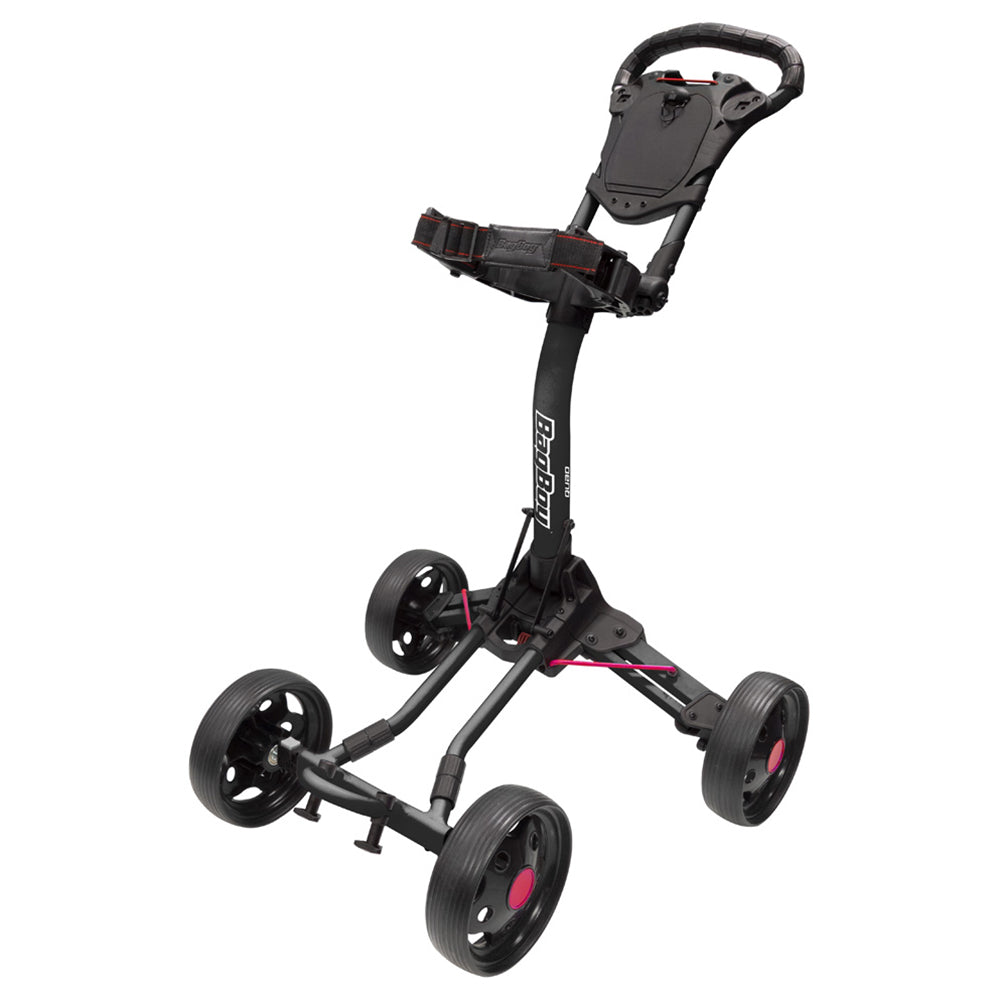 Bag Boy Quad Jr Push Cart - Lightweight Golf Push Cart with 4-Wheel Stability | Perfect for Golfers on the Go, Practice Rounds & Course Convenience
