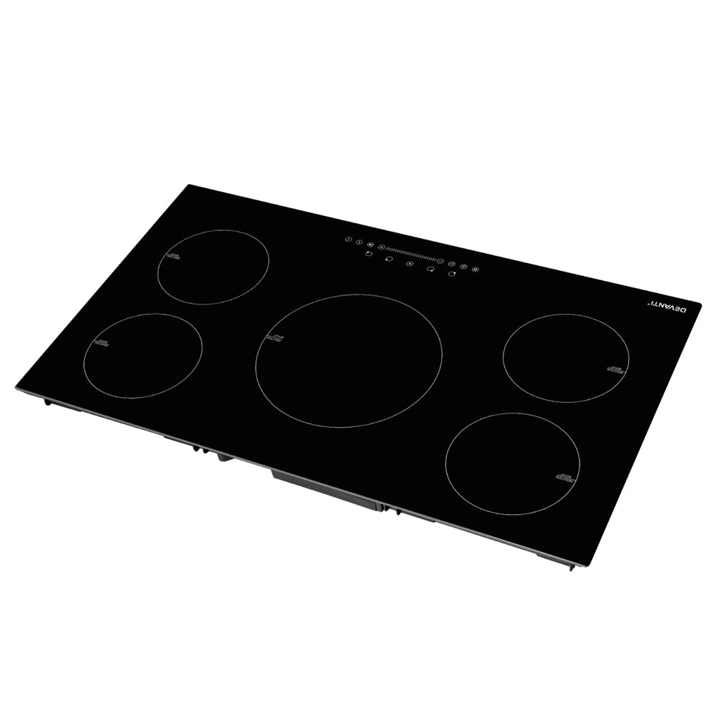 Devanti 90cm Induction Cooktop - Electric Stove with Fast Heating, Energy Efficient & Safe Cooking - Perfect for Home Kitchen, RV, Camping & Small Spaces