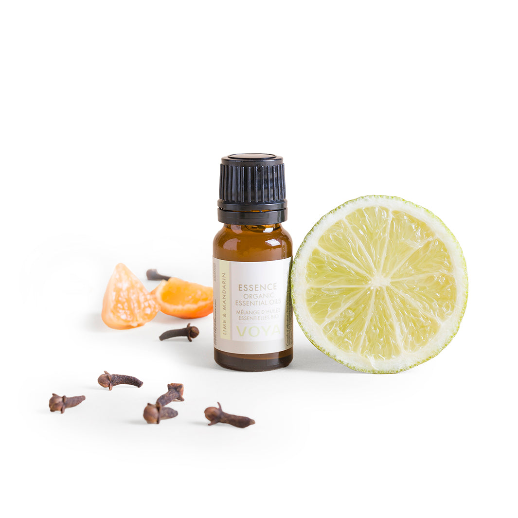 VOYA Essence Organic Lime & Mandarin Essential Oil - 100% Pure, Natural Aromatherapy for Relaxation & Stress Relief - Perfect for Diffusers, Massage & Skincare