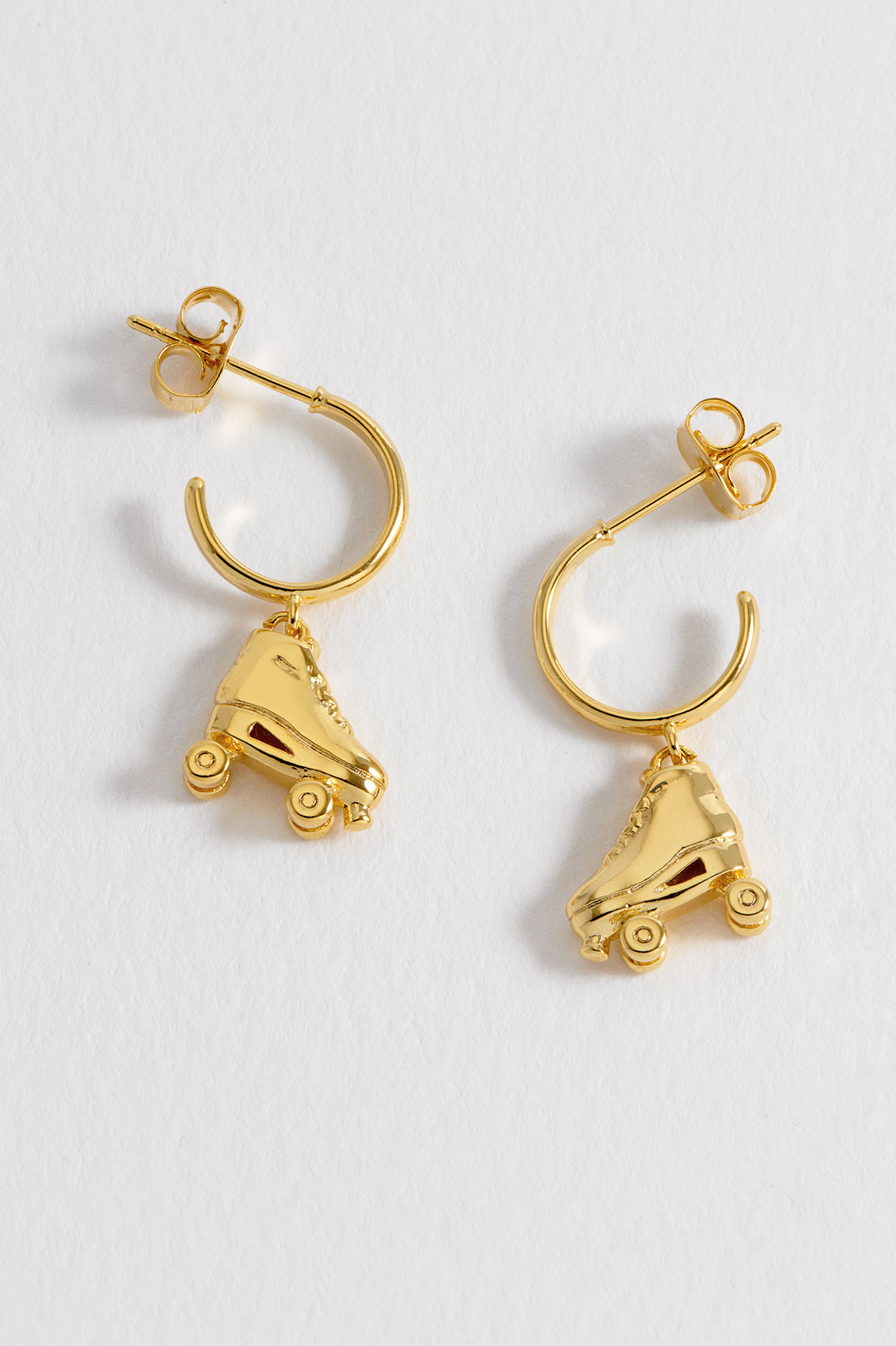 Roller Skate Hoop Earrings for Women - Trendy Retro Roller Skating Jewelry - Perfect for Roller Derby, 80s Theme Parties & Vintage Fashion Accessories