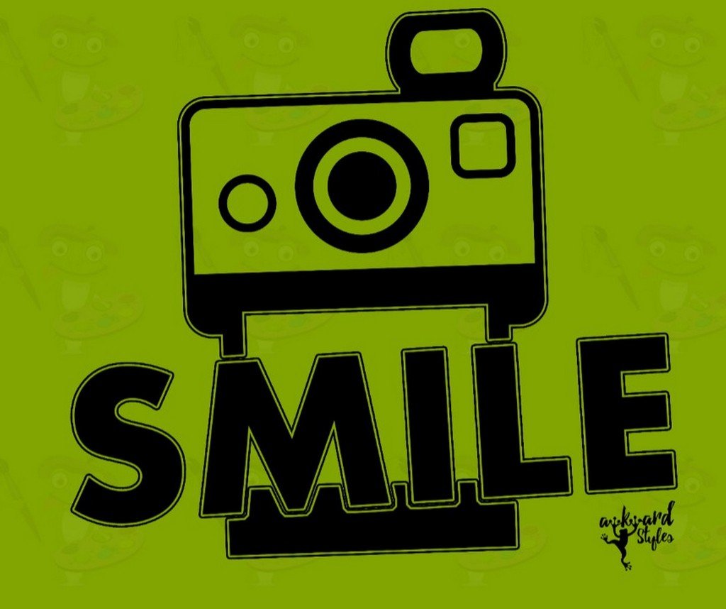 Awkwardstyles Funny Smile Face T-Shirt for Men & Women - Black Graphic Tee with Camera Print - Perfect for Photographers, Content Creators & Casual Wear