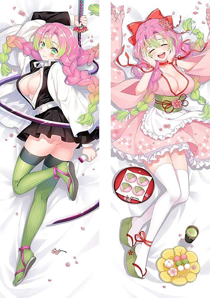 Demon Slayer Anime Body Pillow Cover - Shinobu & Mitsuri 20x54 Inch Anime Boy Pillow Case for Fans, Soft Double-Sided Print - Perfect for Bedroom Decor, Cosplay, and Anime Collectors