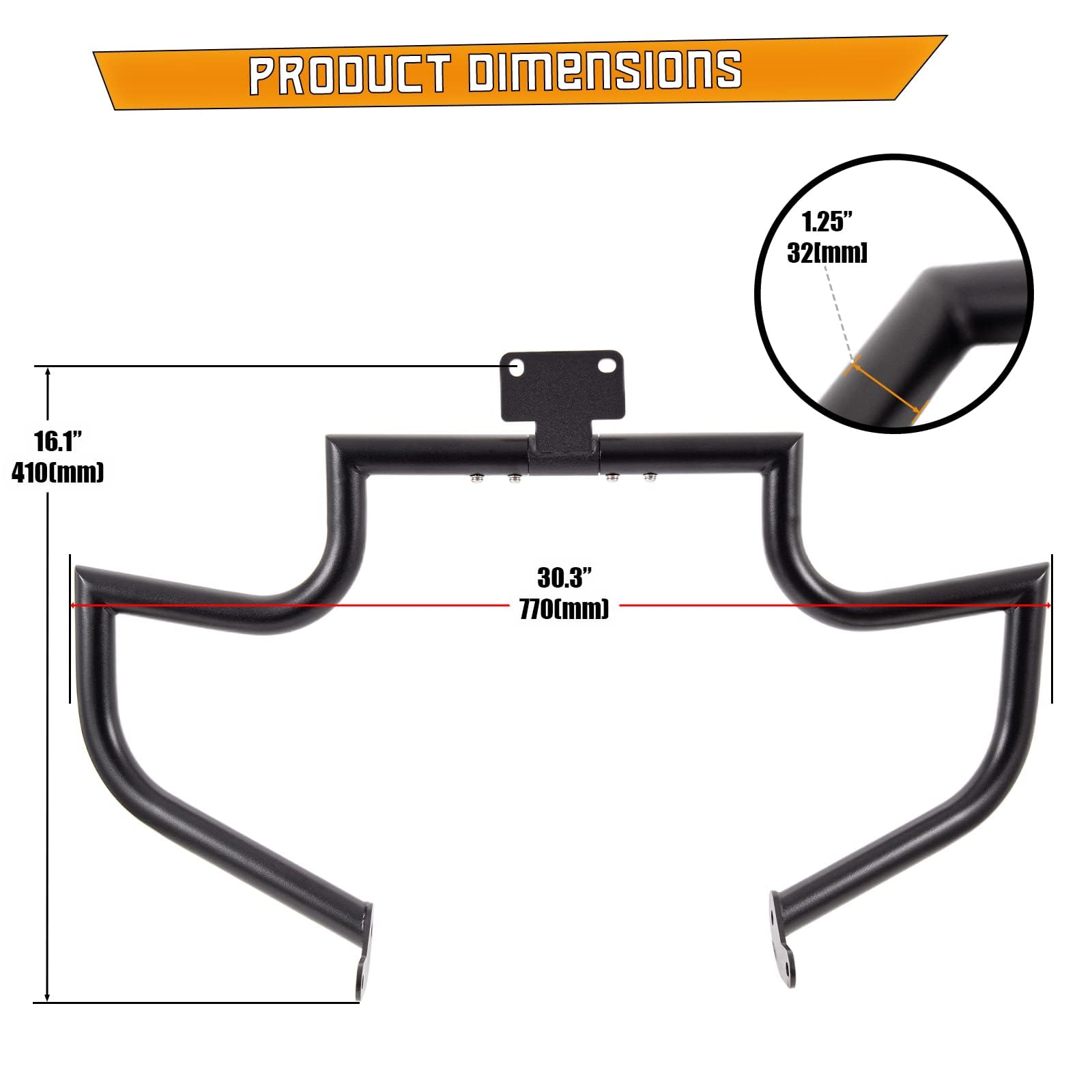 Yamaha VStar V-Star Dragstar XVS 400 650 Crash Bar Engine Guard - Heavy Duty Black Highway Freeway Protection for Motorcycle Safety & Style | Perfect for Long Rides & Urban Commuting