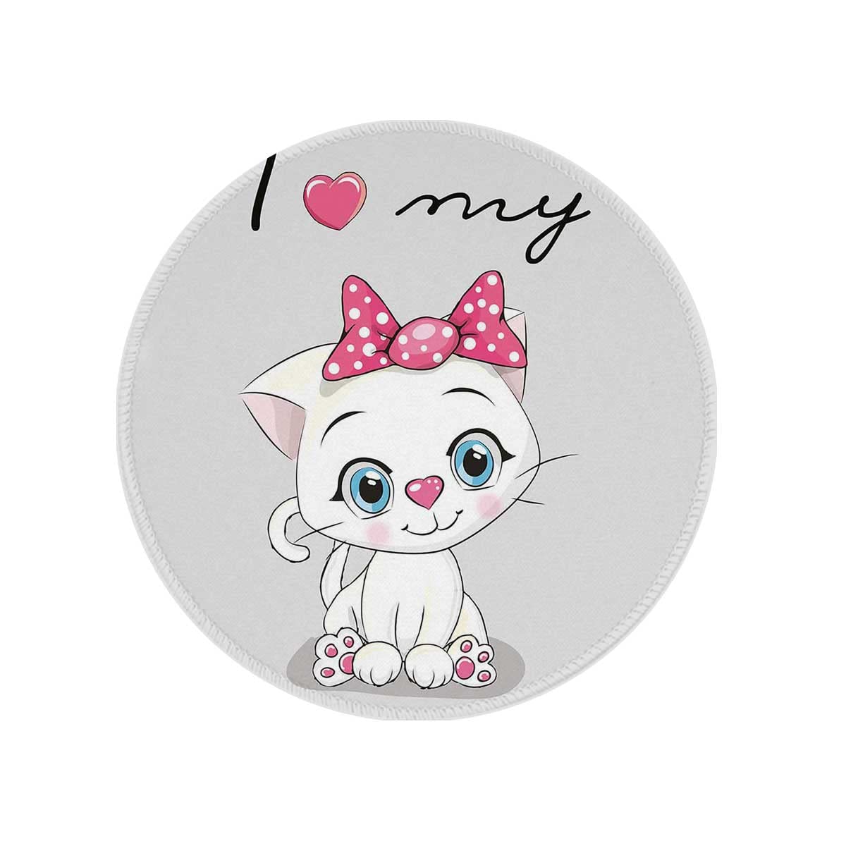 Non-Slip Round Mouse Pad with Rubber Base - 7.9