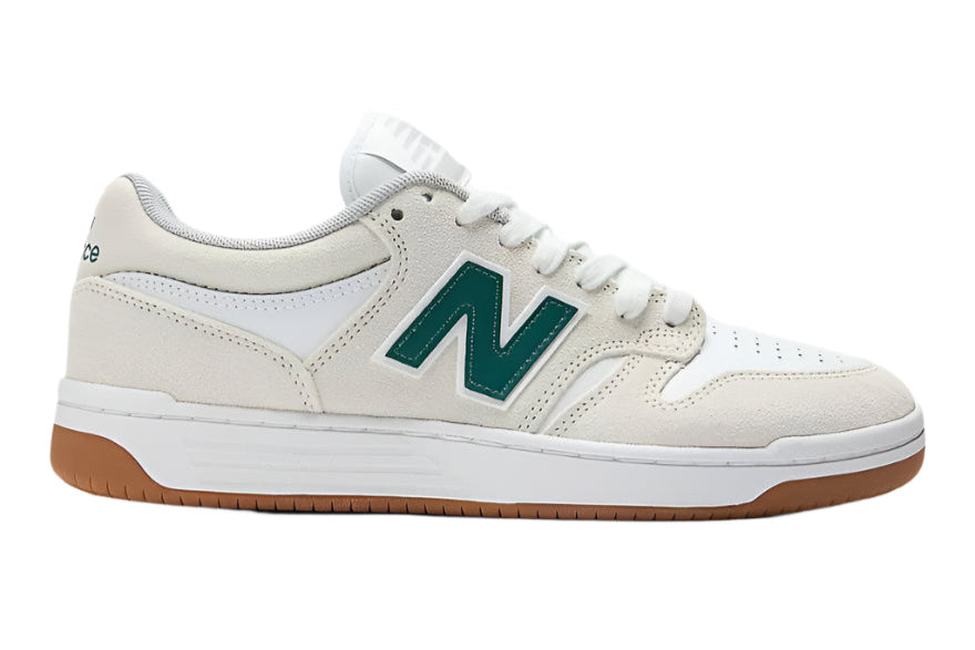 New Balance Numeric 480JDI Skate Shoes - White/Green Wide Width for Men | Comfortable & Durable for Skateboarding & Casual Wear