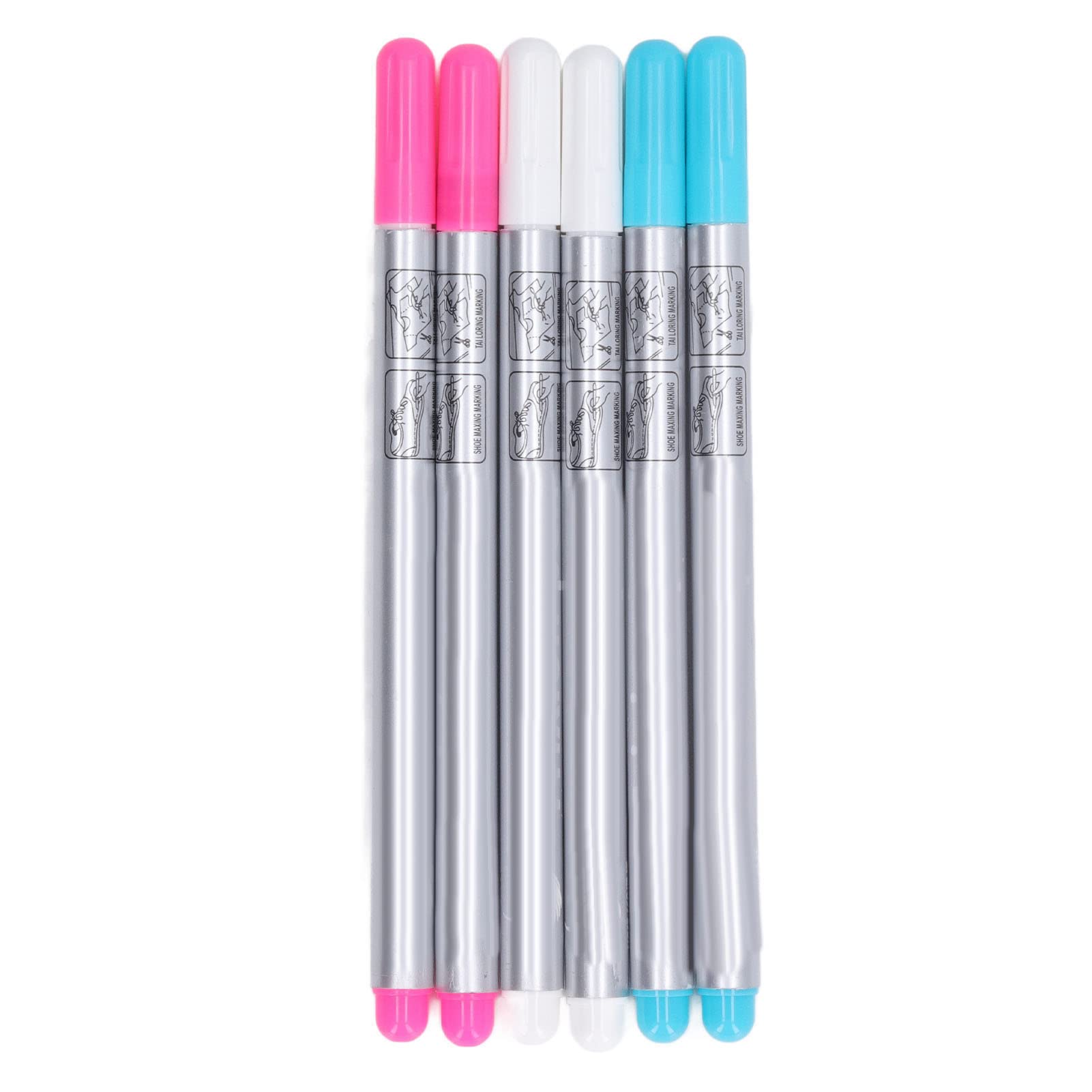 Heat Erasable Fabric Markers - 6 Pack Washable Sewing Pens with Replaceable Refills for Embroidery, Quilting, Dressmaking & DIY Crafts | Perfect for Marking Patterns on Cotton, Linen & Fabric Projects