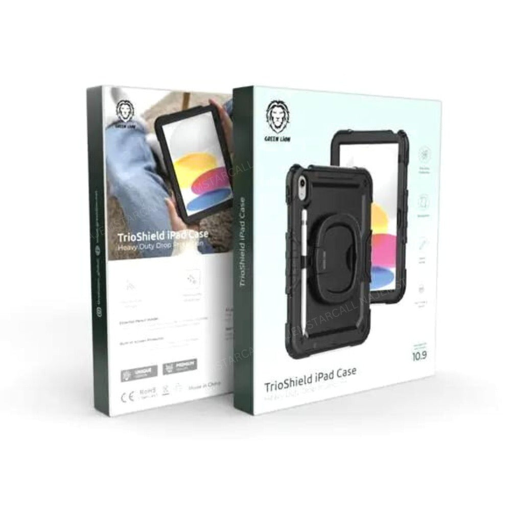 Green Lion TrioShield iPad Case - Shockproof, Slim & Lightweight Protective Cover for iPad 6/7/8/9/10 Gen - Perfect for Work, School & Travel