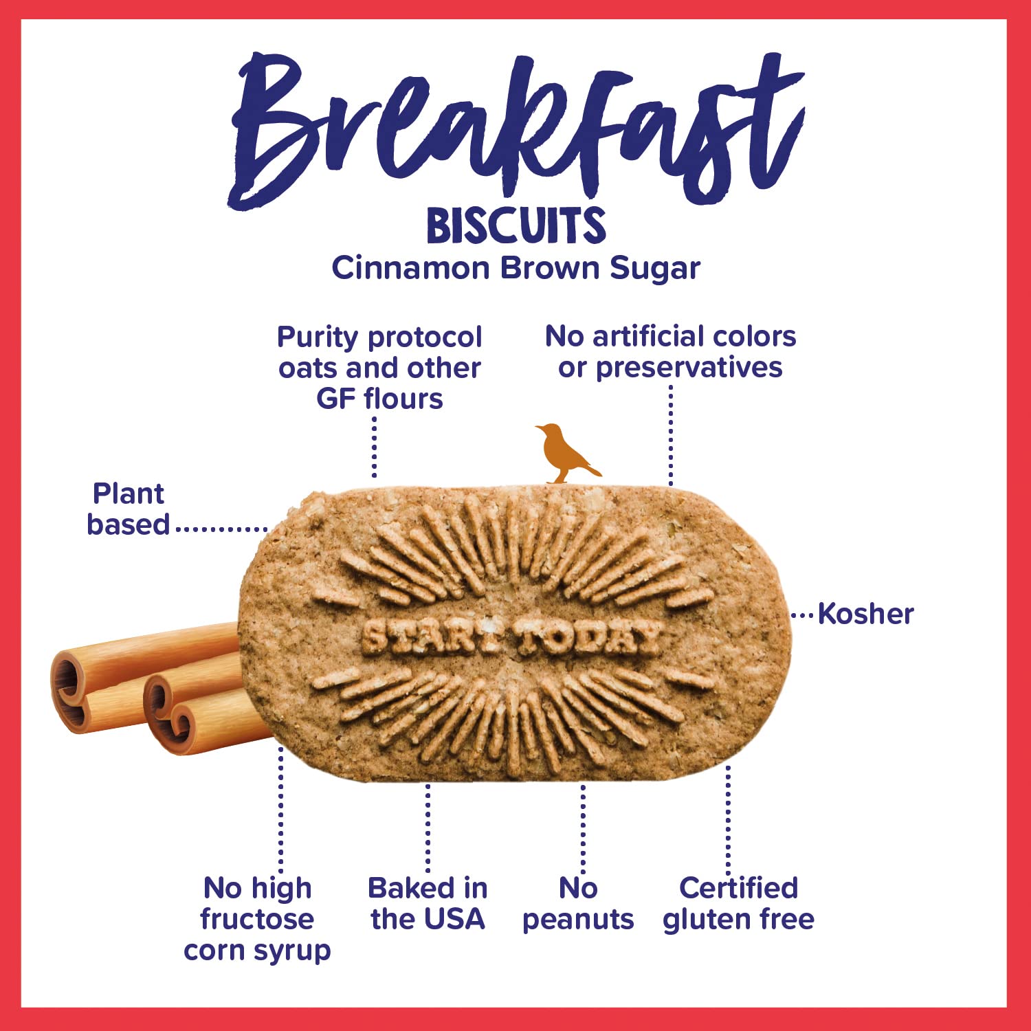 Goodie Girl Gluten-Free Cinnamon Brown Sugar Breakfast Biscuits | 16 Snack Packs (4 Boxes) | Peanut, Egg & Dairy-Free | Perfect for School Lunches, Office Snacks & On-the-Go Breakfast