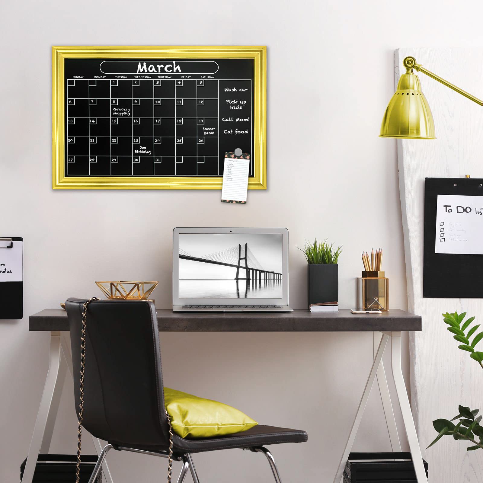 Excello Gold Magnetic Wall Chalkboard Calendar 20