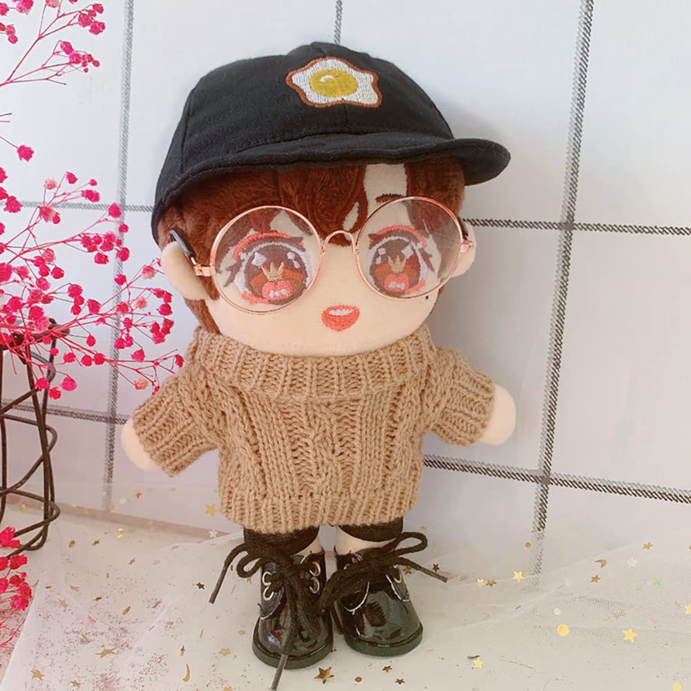 Niannyyhouse Egg Cap Sweater Pants 3-Piece Set for 7.8in (20cm) Plush Dolls - Cute Outfit & Accessories for Stuffed Animals - Perfect for Dress Up, Collecting & Display