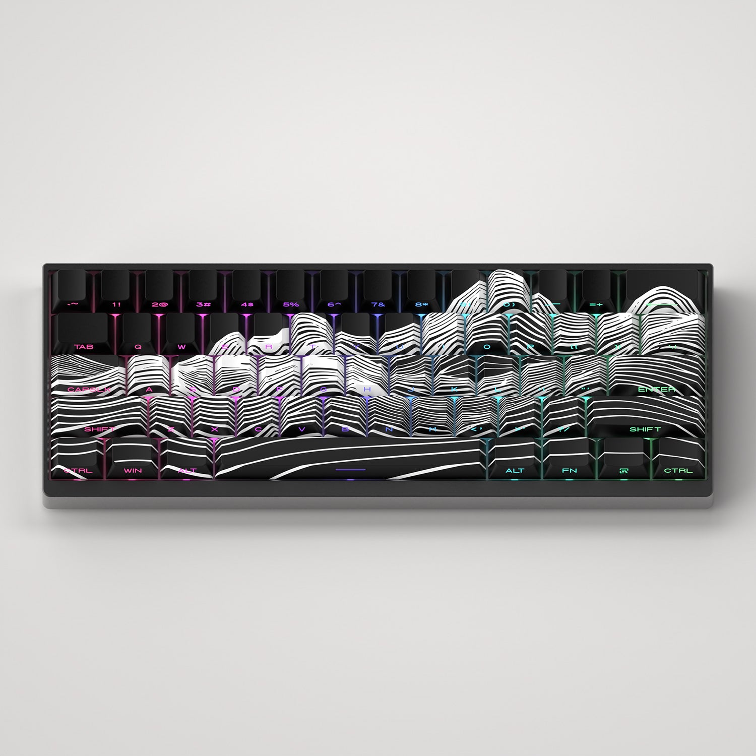 Premium PBT Side-Engraved Translucent Keycaps Set - OEM Profile High Mountain Line Design for Mechanical Keyboards | Perfect for Gaming, Typing & Custom Builds