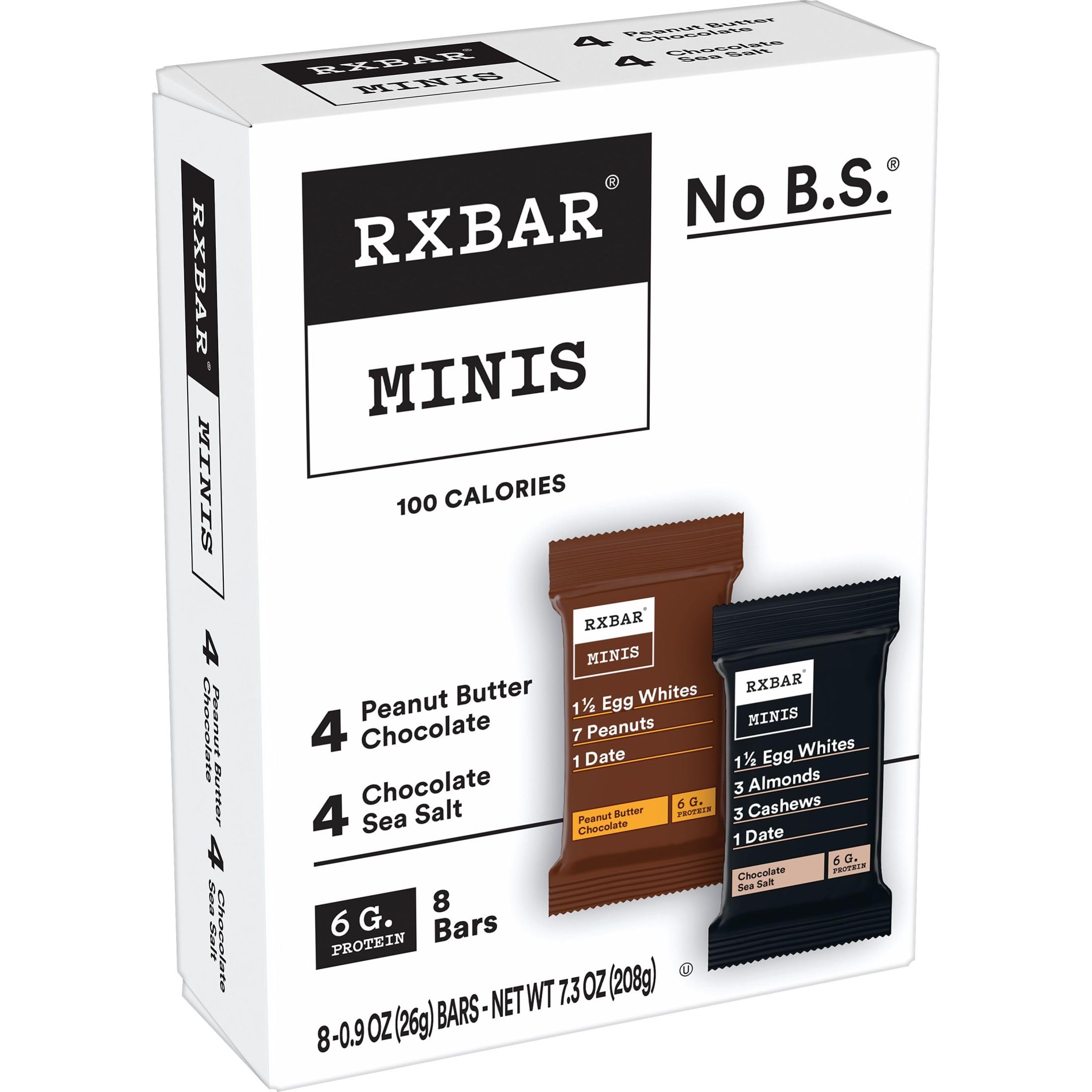 RXBAR Minis Protein Bars - 6g Protein, Gluten Free, Dairy Free, No Added Sugar - Variety Pack (4 Boxes, 32 Count) - Healthy Snacks for Workouts, Travel & On-the-Go Energy