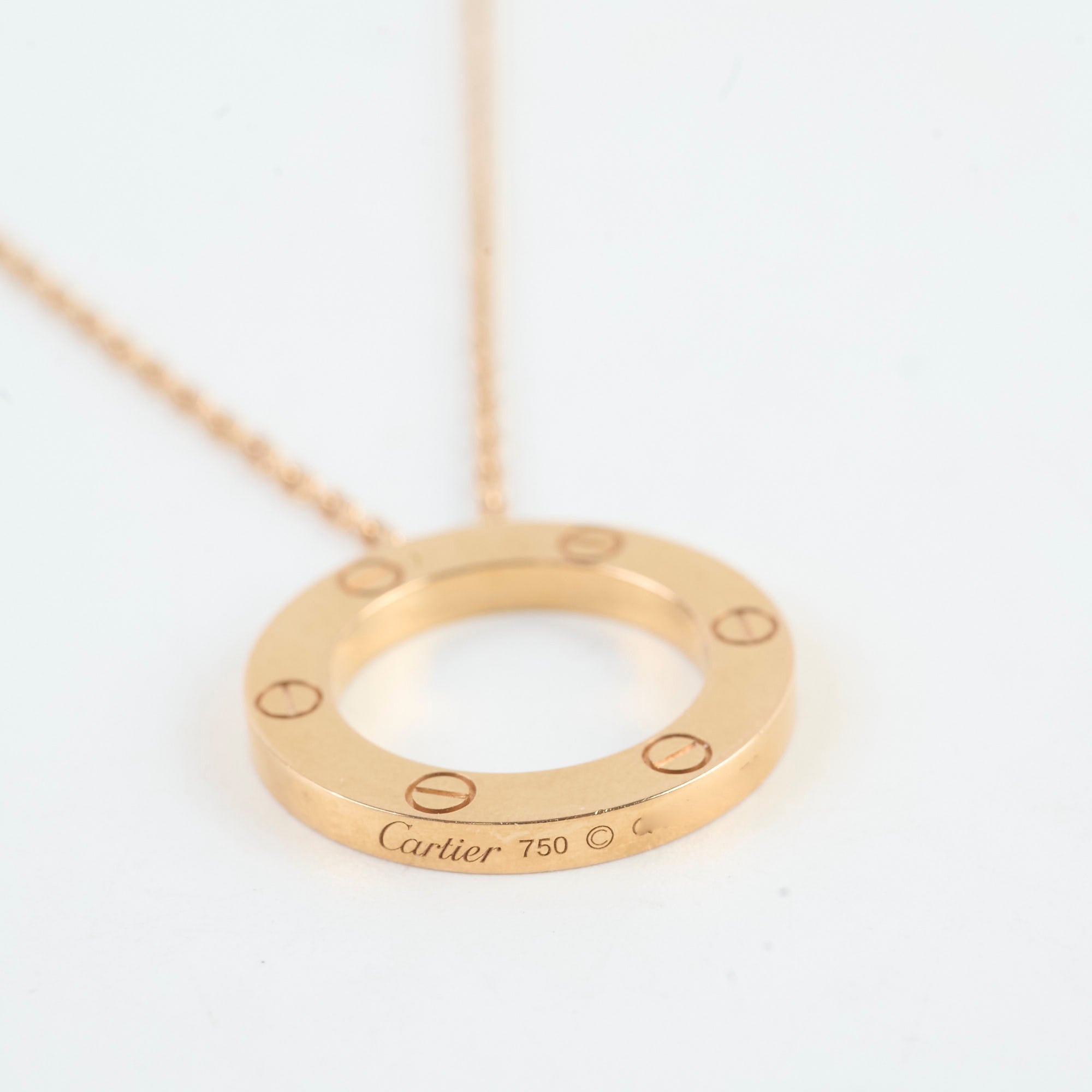 Cartier Love Necklace in 18K Rose Gold - Elegant Circle Pendant for Women | Perfect for Anniversaries, Valentine's Day & Special Occasions