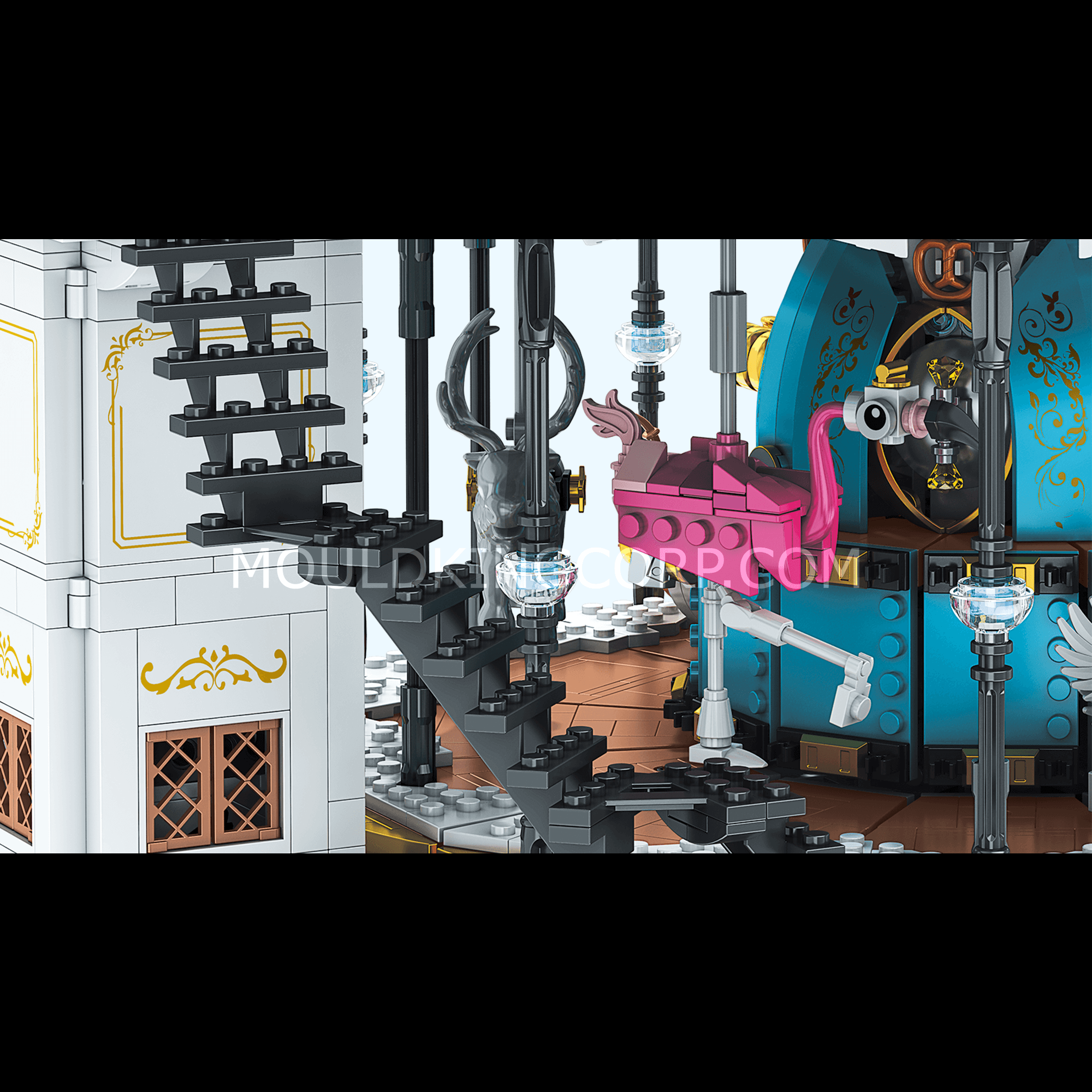 MOULD KING 11011 Motorized Carousel with LED Lights - 5,086 Piece Building Blocks Set for Adults & Kids - Perfect for Home Decoration, Gift Giving & STEM Learning Activities