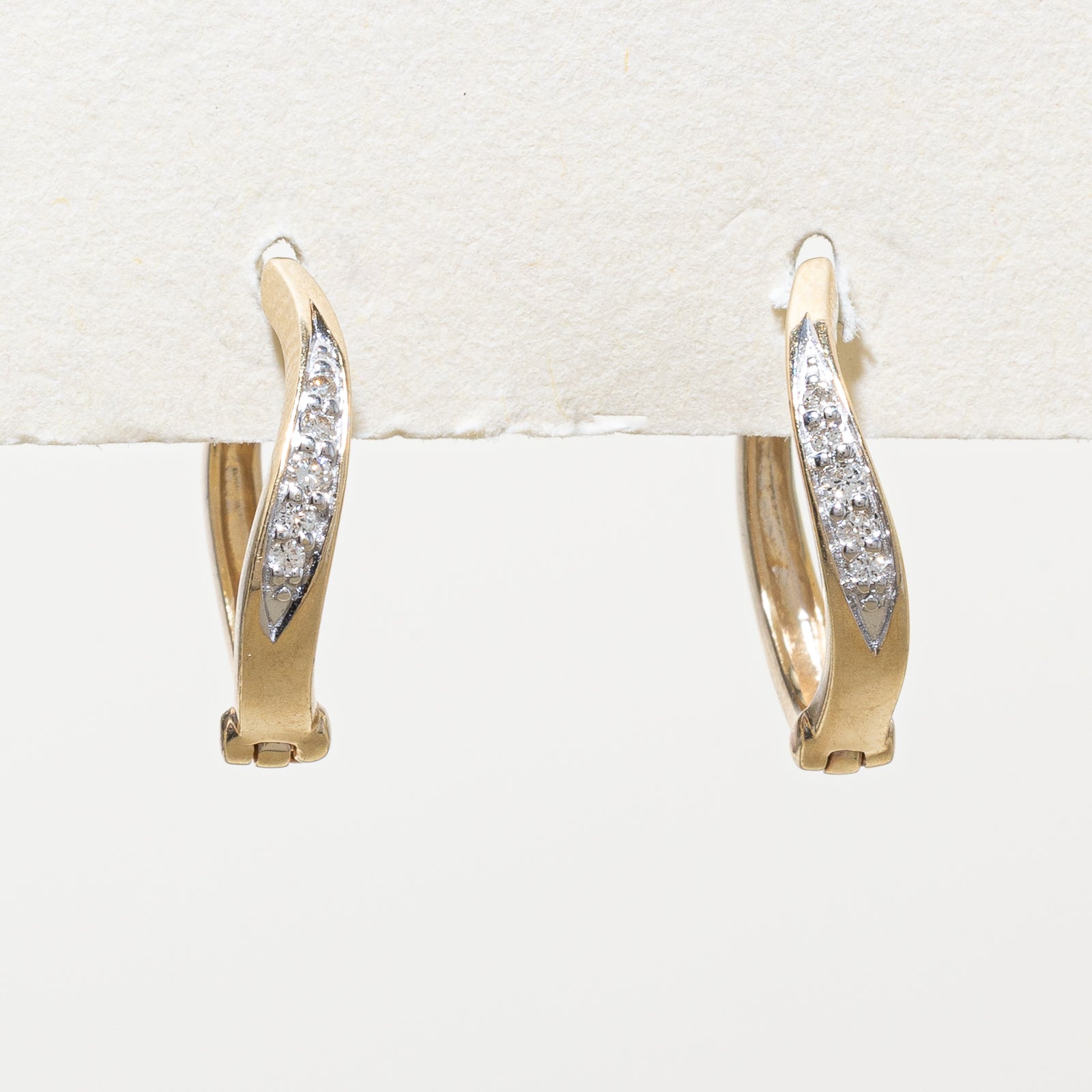 10K Gold Diamond Hoop Earrings for Women - 0.06ctw Round Cut Stud Earrings | Perfect for Everyday Wear, Parties & Special Occasions
