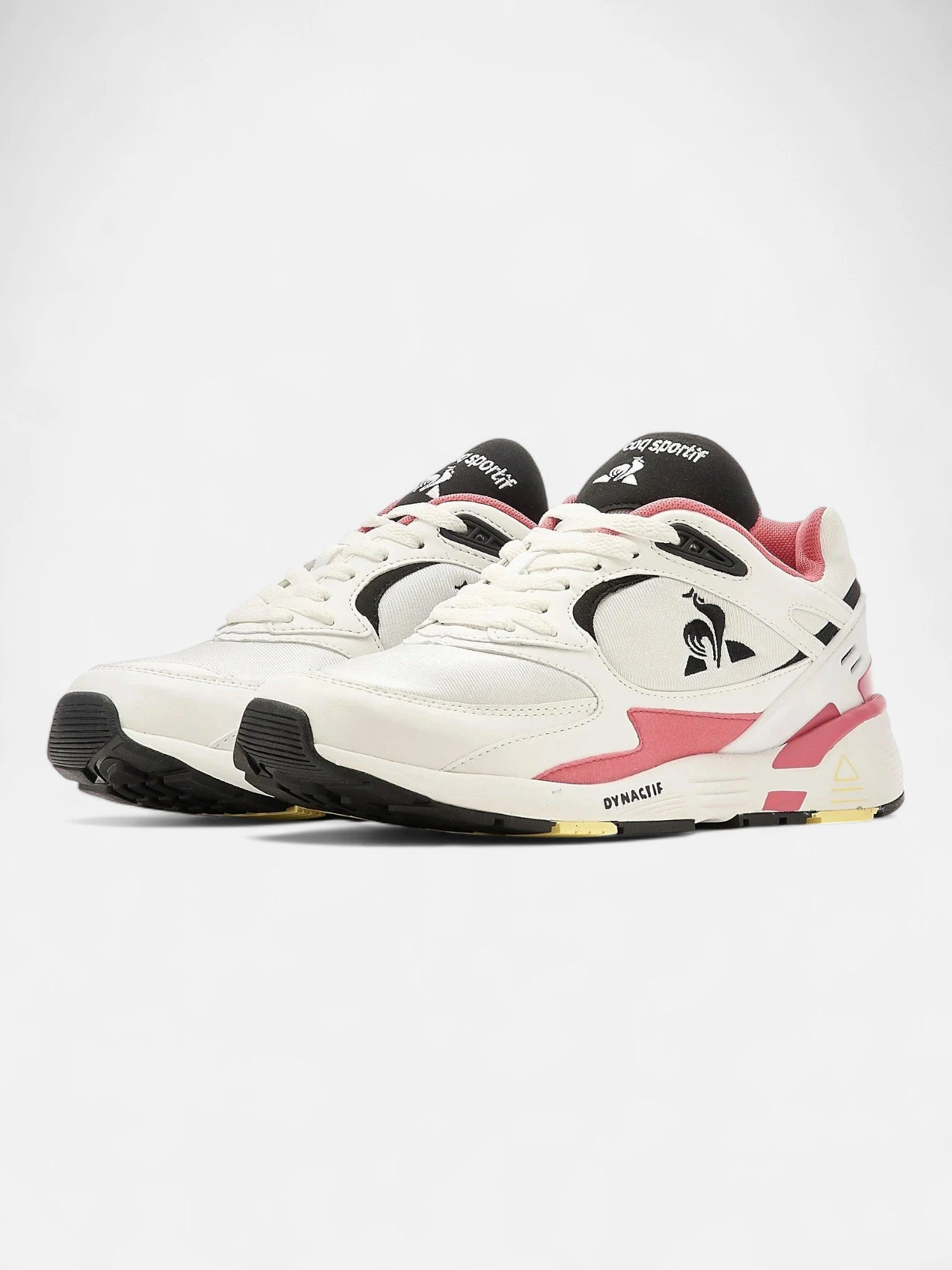 Le Coq Sportif LCS R1100 Nineties Sneakers - White & Pink Retro Running Shoes for Women | Casual Wear, Gym, Street Style