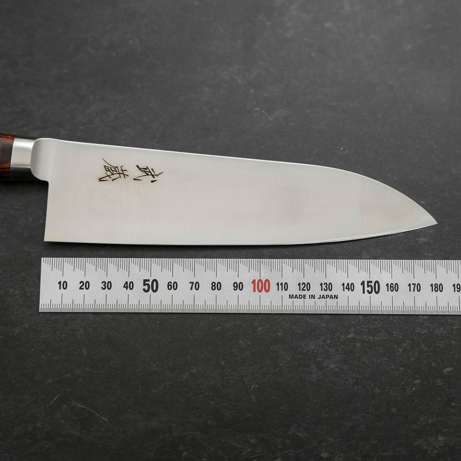 Premium Santoku Knife 180mm - VG-10 Stainless Steel Blade with Polished Western Mahogany Handle - Perfect for Slicing, Dicing & Chopping Vegetables, Meat & Fish - Professional Japanese Kitchen Knife for Home Chefs & Cooking Enthusiasts