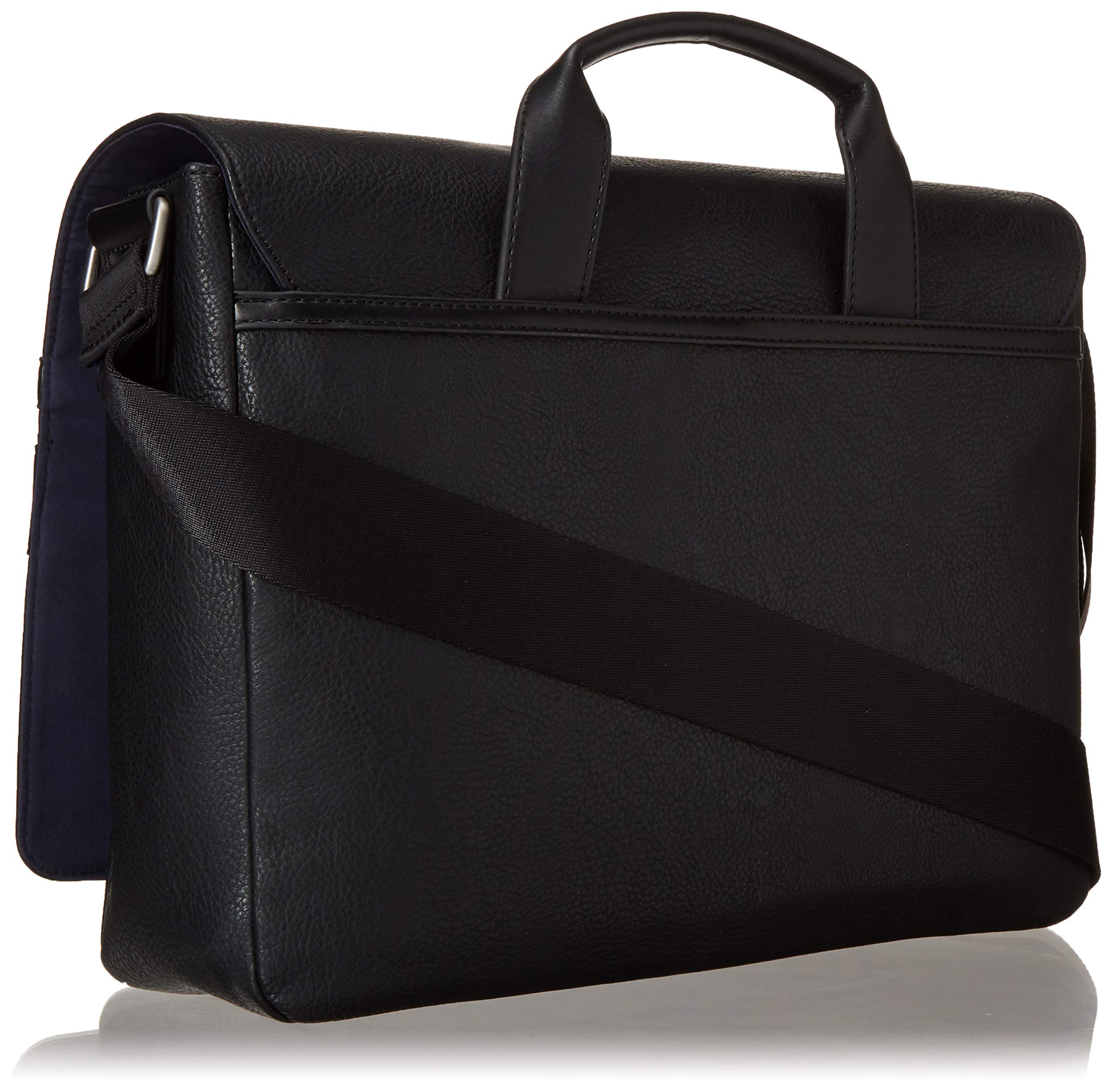 Tommy Hilfiger Men's Leo Messenger Bag - Stylish Crossbody Laptop Bag for Work, Travel & College | Durable Nylon with Leather Trim | Business & Casual Use