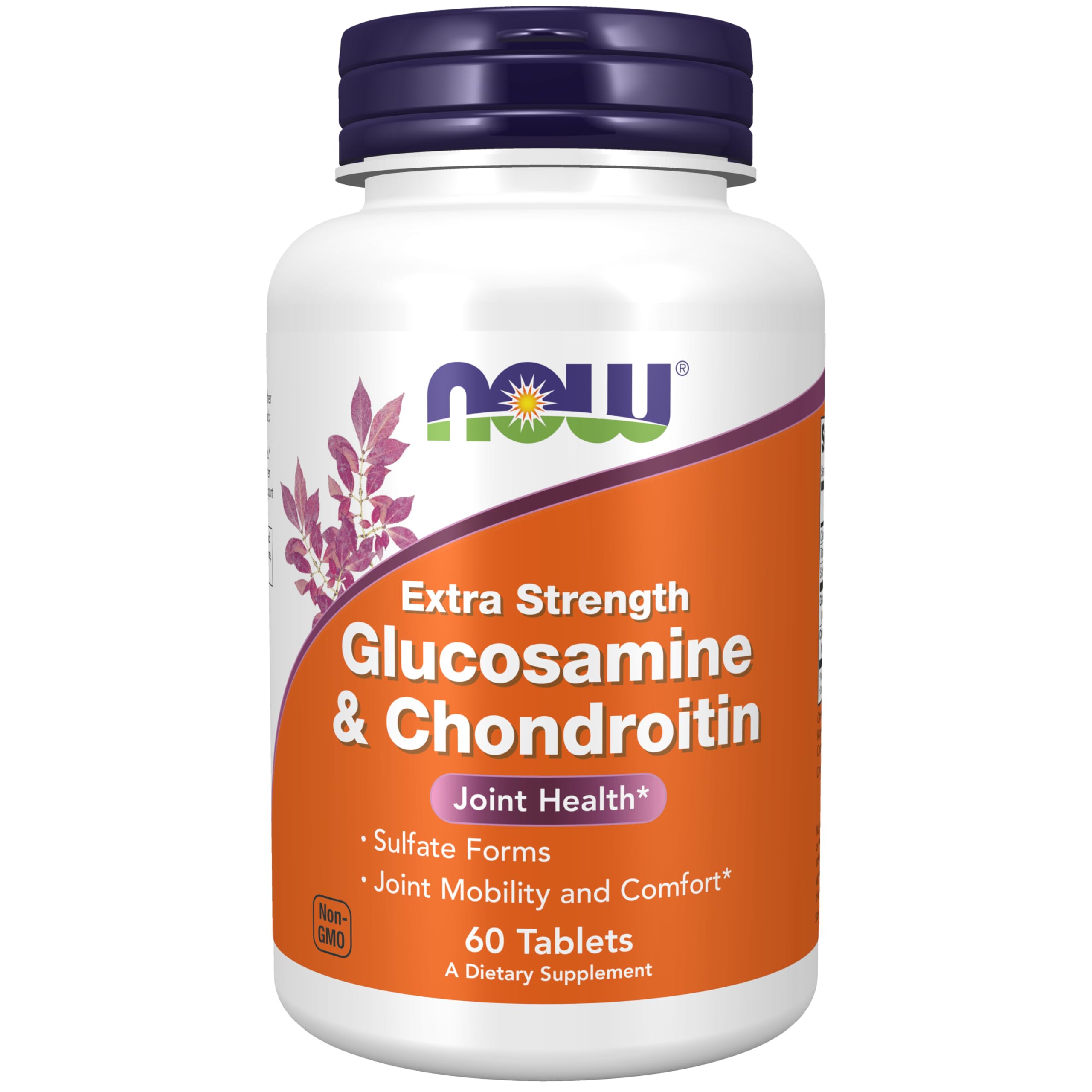 NOW Foods Glucosamine & Chondroitin Extra Strength 60 Tablets - Joint Support Supplement with Sulfate Forms for Joint Pain Relief & Mobility - Ideal for Athletes, Seniors & Active Lifestyles