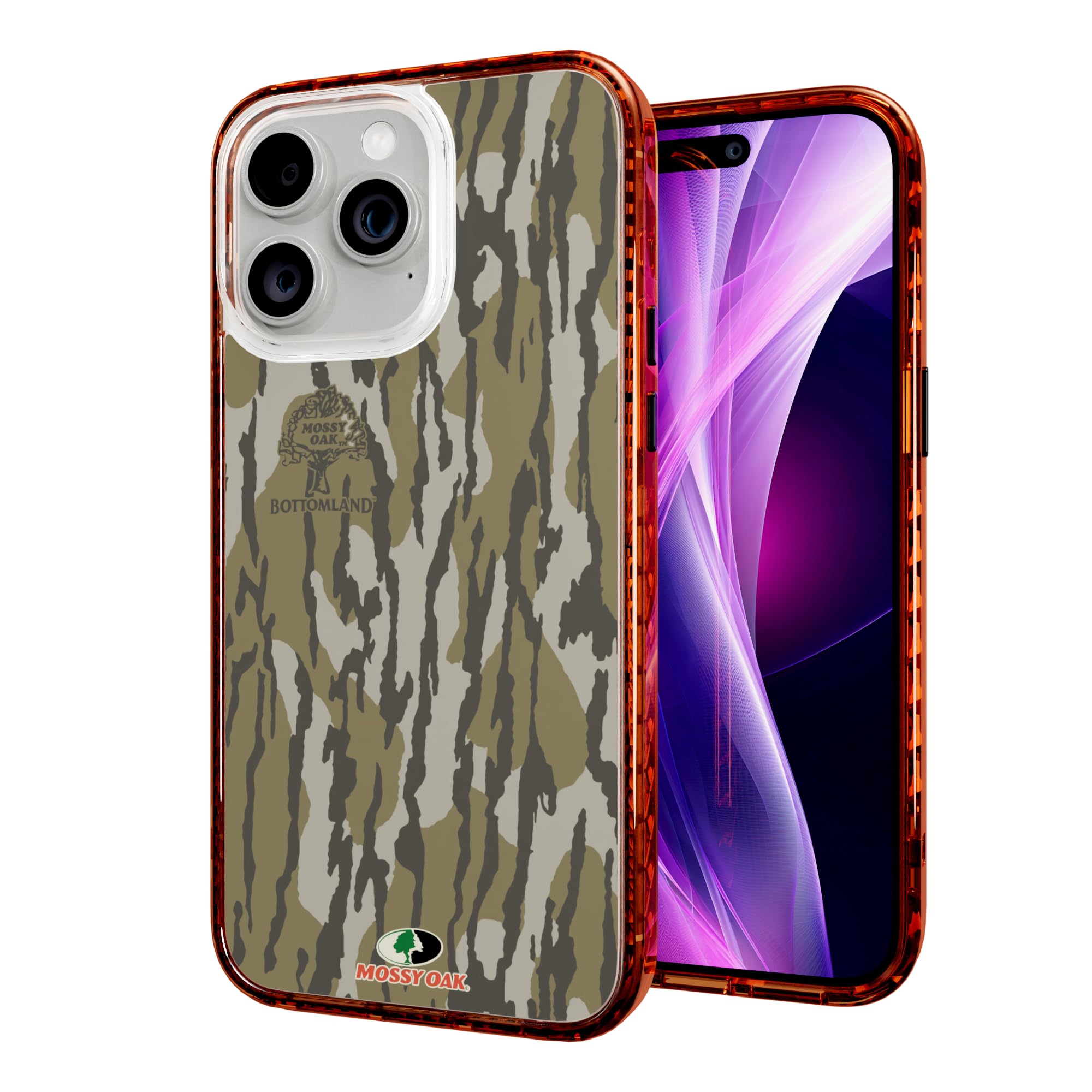 Cellhelmet Magnitude Case for iPhone 14 Pro Max - MagSafe Compatible, Drop Test Certified, Shockproof & Durable Mossy Oak Bottomland Camo in Blaze Orange - Perfect for Outdoor Adventures, Hunting & Rugged Protection