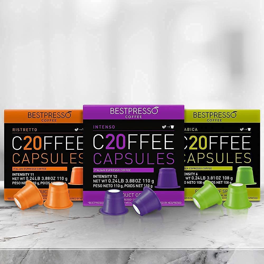 Bestpresso Coffee Pods for Nespresso Original - 240 Capsules Variety Pack (Flavored & Unflavored) | Perfect for Office, Home Brewing & Gifts