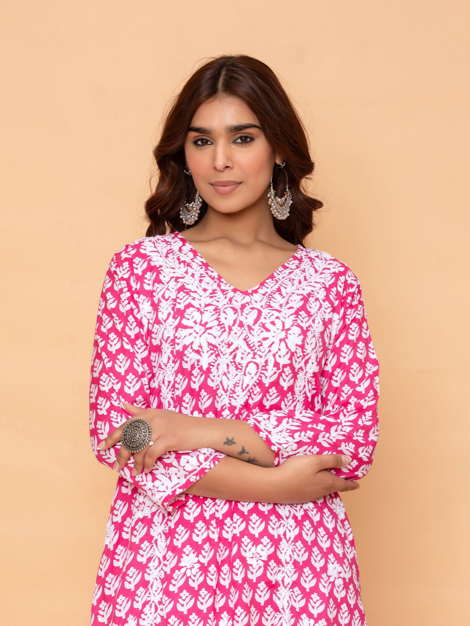 Elegant Pink Saba Chikankari Kurta in Soft Muslin Fabric - Perfect for Festivals, Weddings & Ethnic Occasions