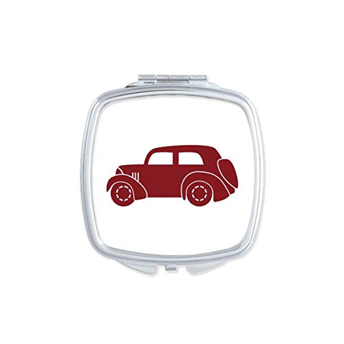 DIYthinker Geometric Classic Cars Red Outline Mirror - Portable Compact Pocket Makeup Mirror with Double Sided Glass for Travel, Home & Office Use