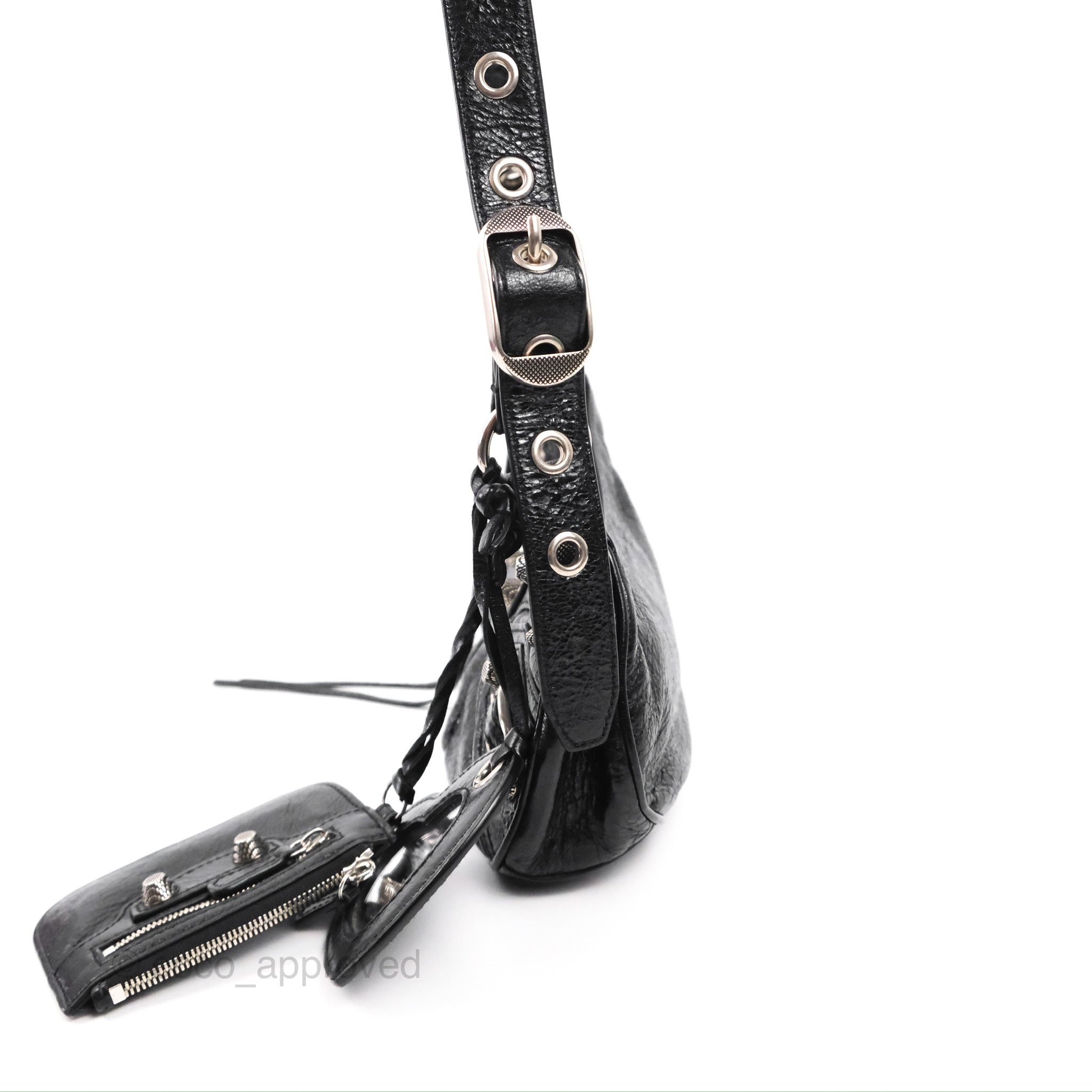 Balenciaga Le Cagole Shoulder Bag in Black Calfskin with Silver Hardware - Perfect for Night Out, Party & Fashion Events
