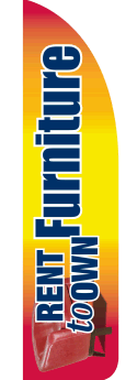 Sidewalk Feather Flag Banner - Custom Advertising Flags for Rent to Own Furniture Stores - Perfect for Outdoor Promotions & Business Signage