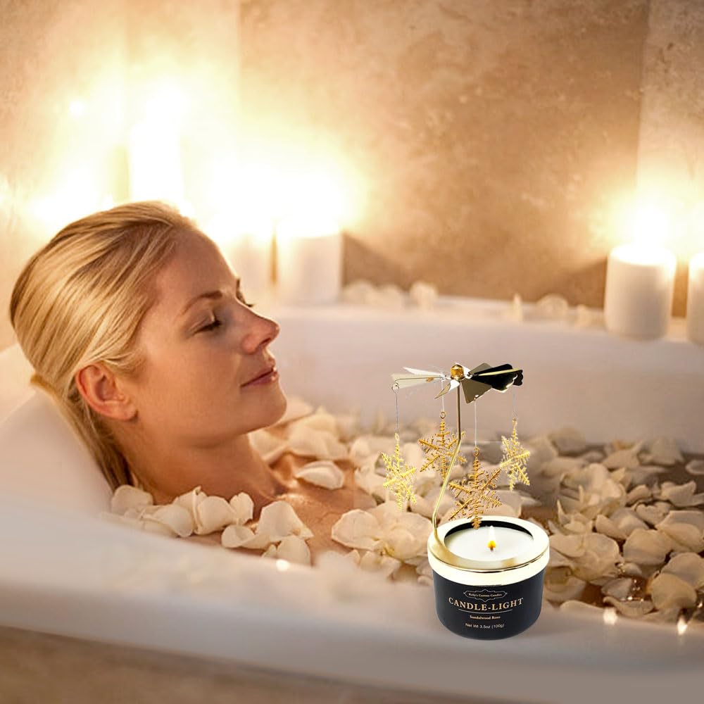 Kelly's Custom Rotatable Snowflake Candles - Unique Birthday Gifts for Women, Wife, Mom & Colleagues | Perfect for Christmas, Anniversary & Thanksgiving | Home Decor & Romantic Gift Idea