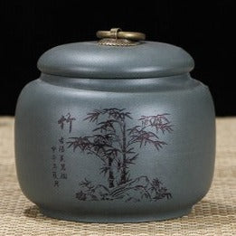 Premium Zisha Clay Tea Storage Canister - Small (Holds 300g Loose Tea Leaves) | Airtight Tea Caddy for Pu-erh, Oolong & Black Tea | Perfect for Home, Office & Tea Ceremony Use