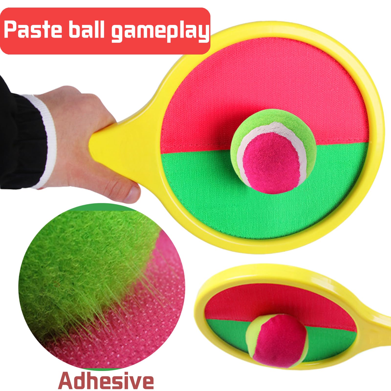 YOUYIKE Velcro Ball Catch Game Set for Kids - 2 Paddles & 2 Balls - Outdoor Beach Toys, Birthday Party Games, Backyard Fun Activities - Perfect for Family Bonding and Outdoor Play