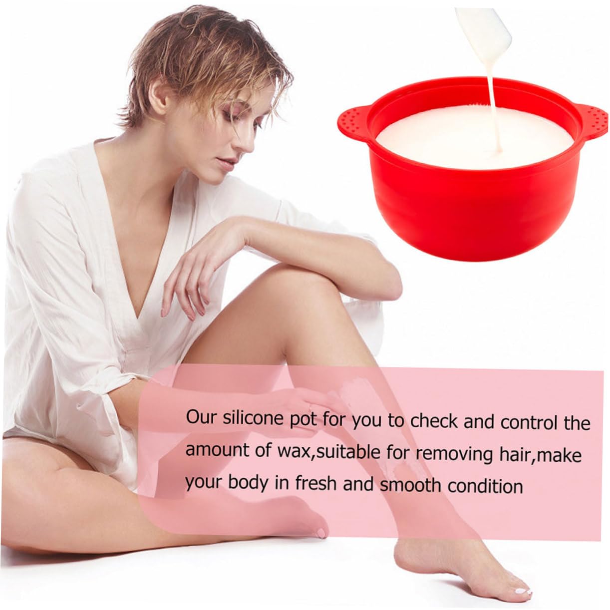 NOLITOY 3-Piece Depilatory Wax Kit - Silicone Wax Melting Bowls with Utensils for Hair Removal, At-Home Waxing, Salon Use - Perfect for Face, Legs, Bikini & Body Waxing