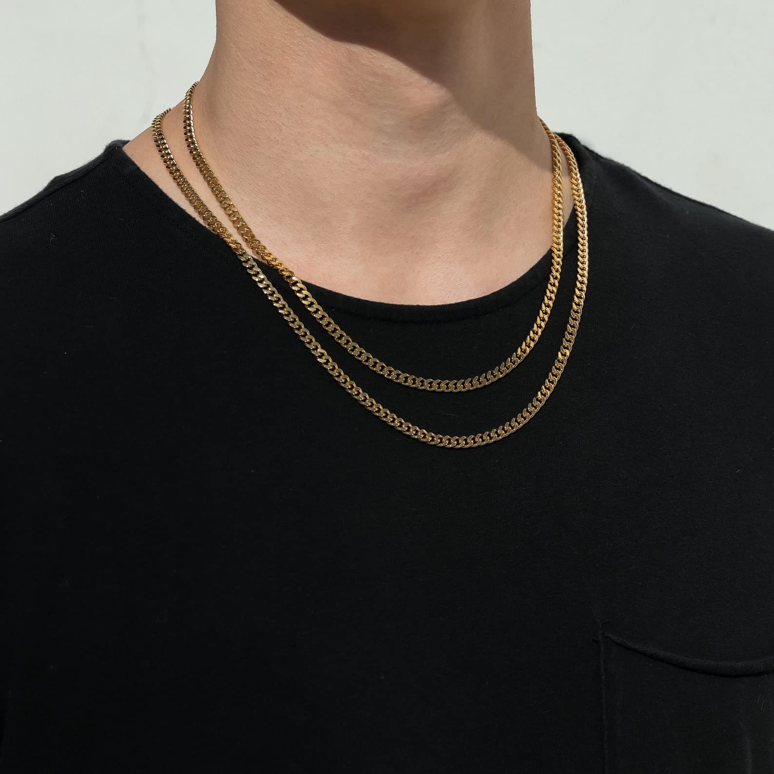 18K Gold Plated Miami Cuban Link Chain for Men - 3mm, 4mm, 6mm Durable Necklace | Real Gold Plated, No Color Fading | Urban Fashion & Streetwear Jewelry for Parties, Gifts & Everyday Wear
