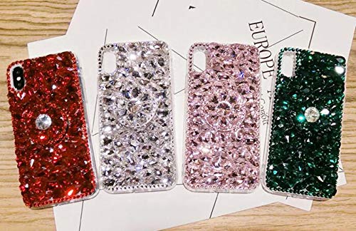Aikukiki 3D Handmade Diamond Rhinestone Phone Case for iPhone 13 Pro Max 6.7 inch - Bling Glitter Protective Cover with Kickstand (Pink) | Perfect for Parties, Weddings & Special Occasions