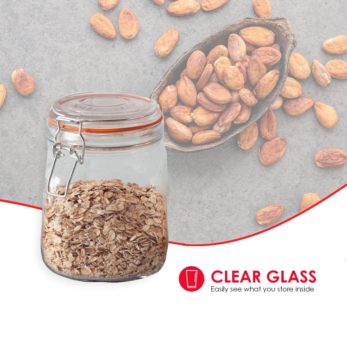 Home Basics Clear Mason Jar with Lid - 4 Cup Medium Size for Pickles, Sauces, Jelly, Condiments & Snacks | Perfect for Canning, Food Storage, DIY Crafts & Kitchen Organization